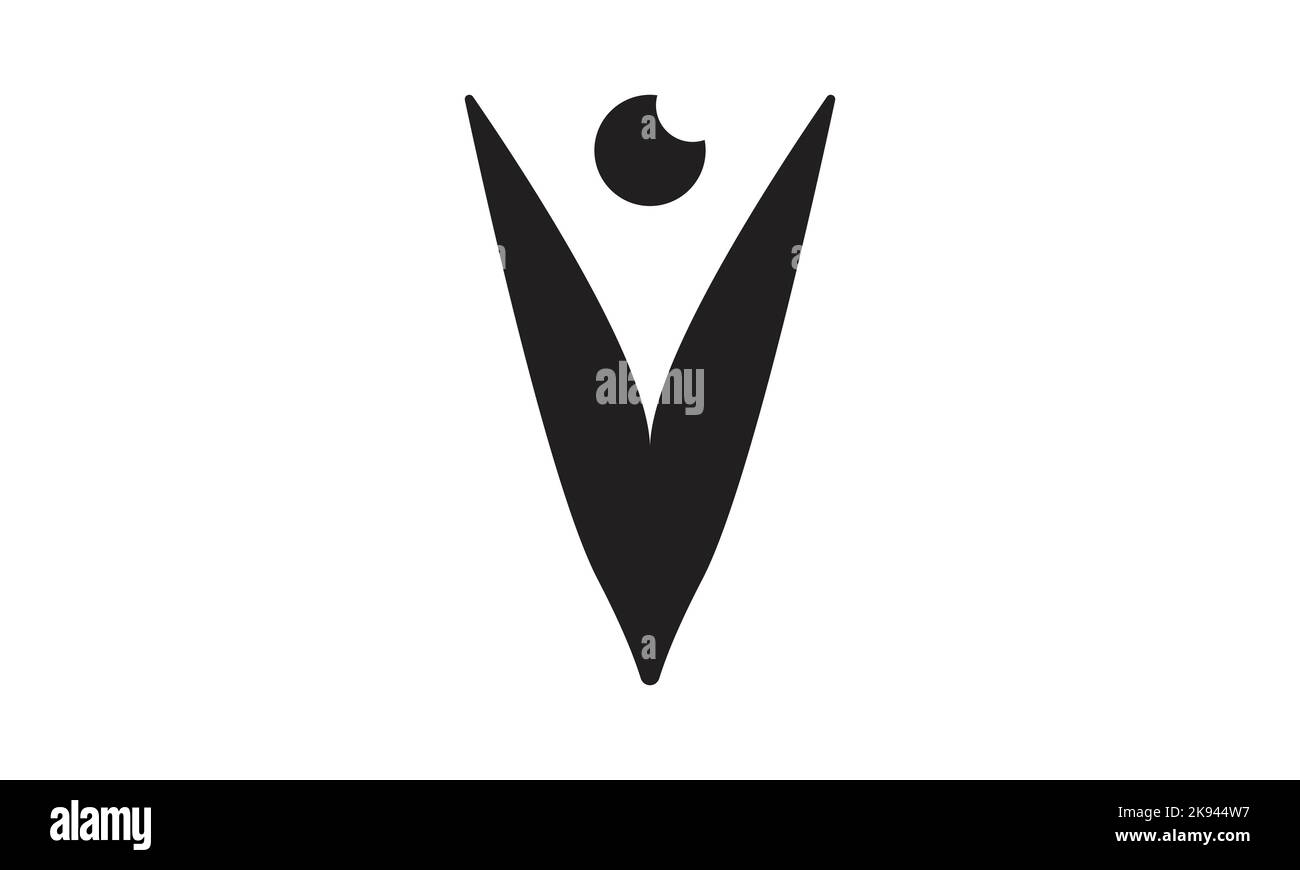 Logo V letter con modello vettoriale per icone degli occhi Illustrazione Vettoriale