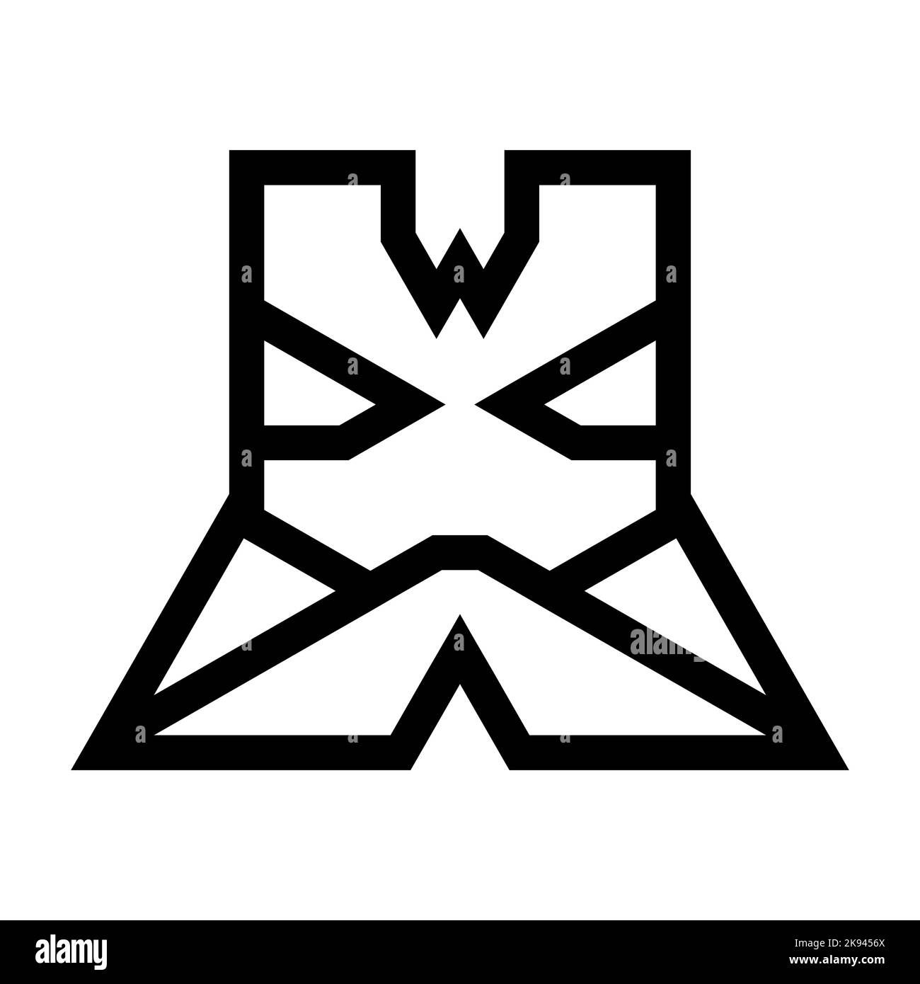 Design moderno con logo e un'espressione del volto arrabbiato Illustrazione Vettoriale