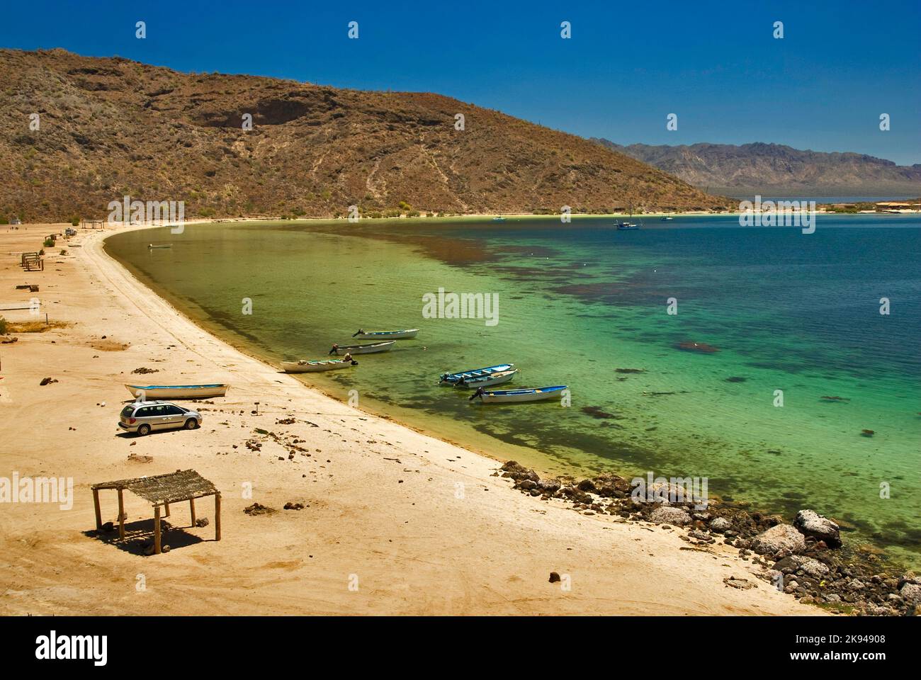 Playa El Burro a Bahia Concepcion, Baja California Sur, Messico Foto Stock