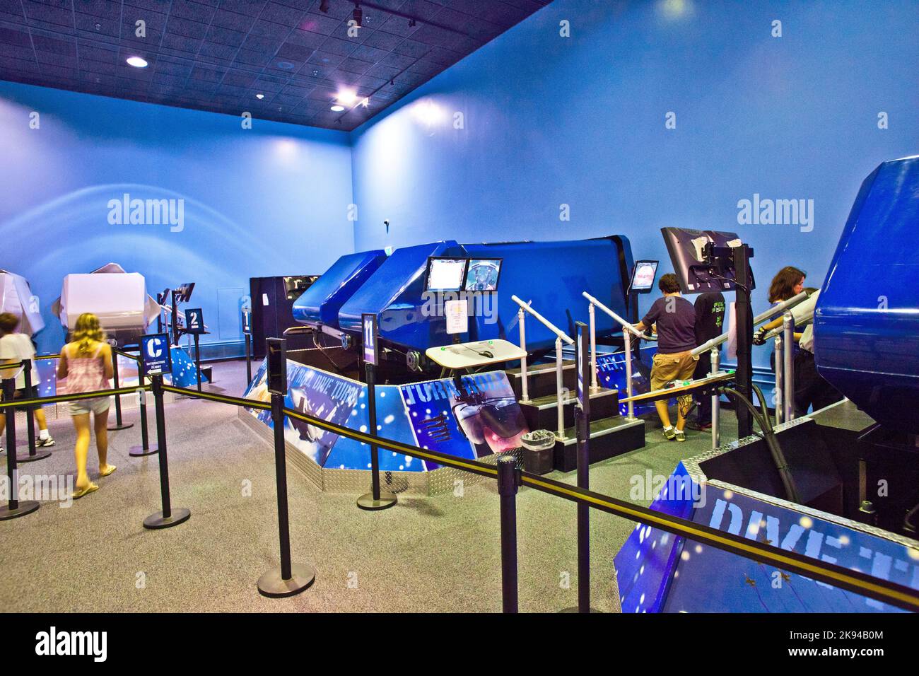 WASH DC - LUG 14: Simulatore di velivoli nel National Air and Space Museum di Washington. Fu fondata nel 1946 e conserva la più grande collezione di hi Foto Stock