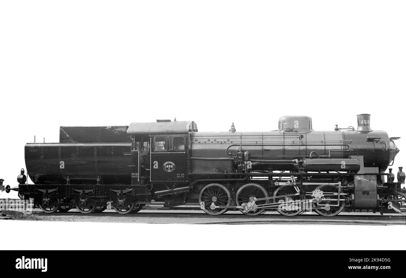 State Railways, SJ GB 1468. Foto di consegna. La locomotiva è stata prodotta da Motala Workshop e ha avuto la velocità più alta 60 km all'ora. Foto Stock