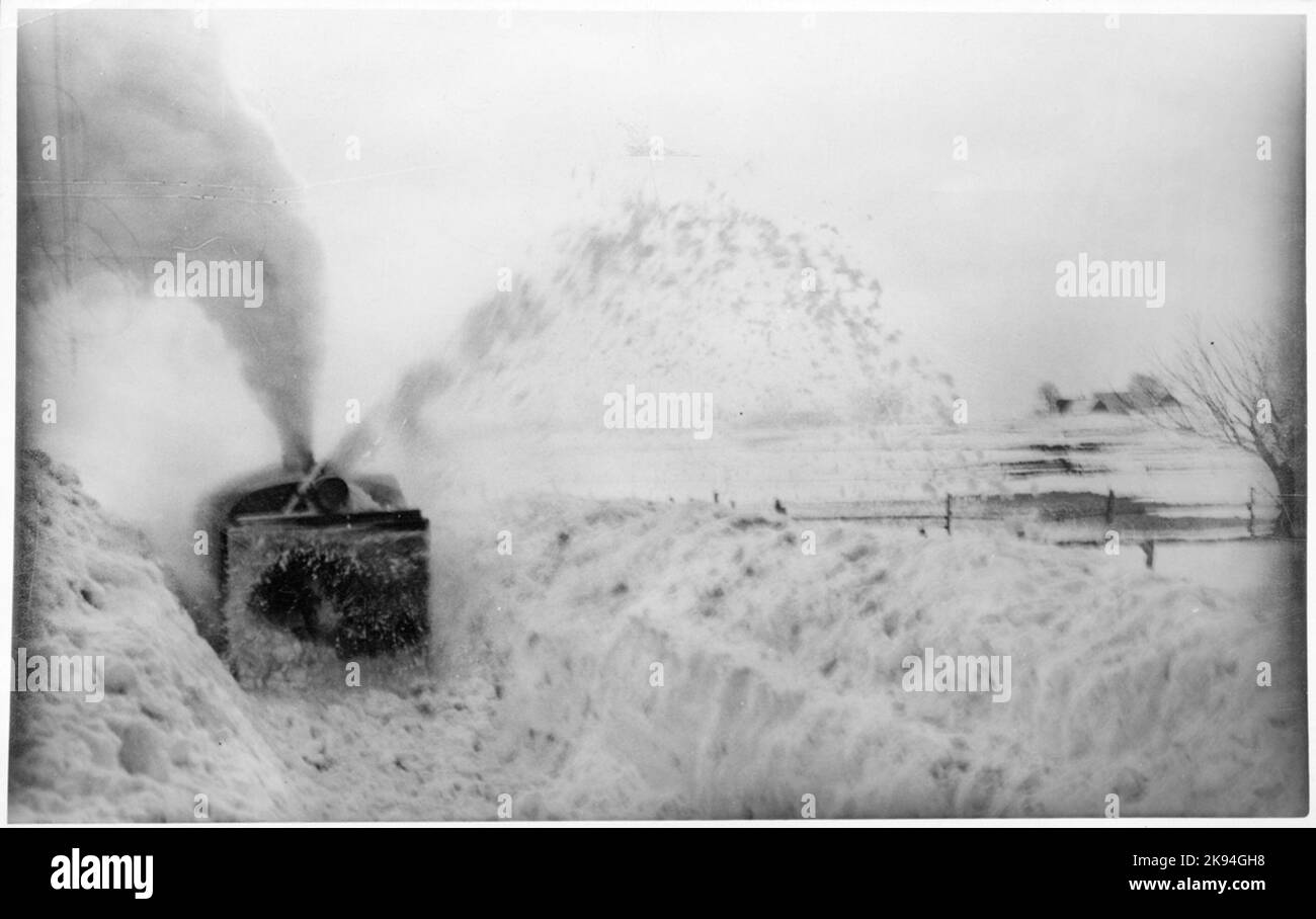 31 marzo 1942 a Blästorp. Fiocco di neve a vapore al lavoro. Foto Stock
