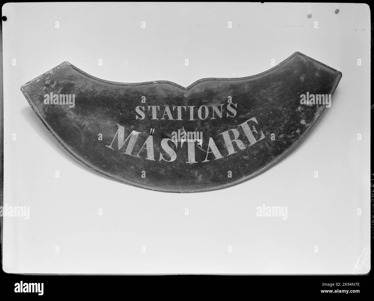 Indicazioni uniformi da CWJ, Ferrovia Karlskrona-Växjö. Campione di stazione. Foto Stock