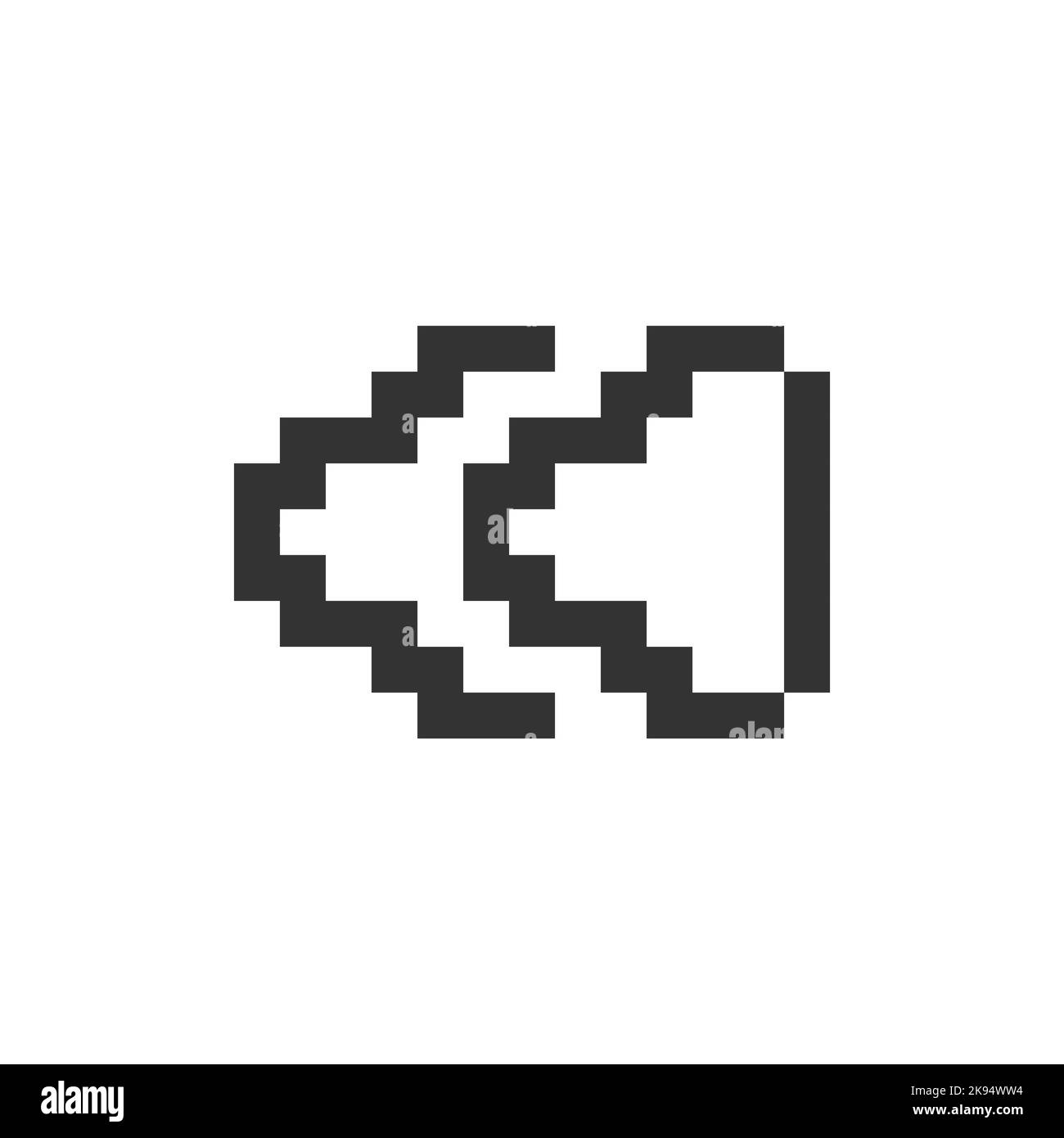 Pulsante di inversione rapida icona dell'interfaccia utente pixellata Illustrazione Vettoriale