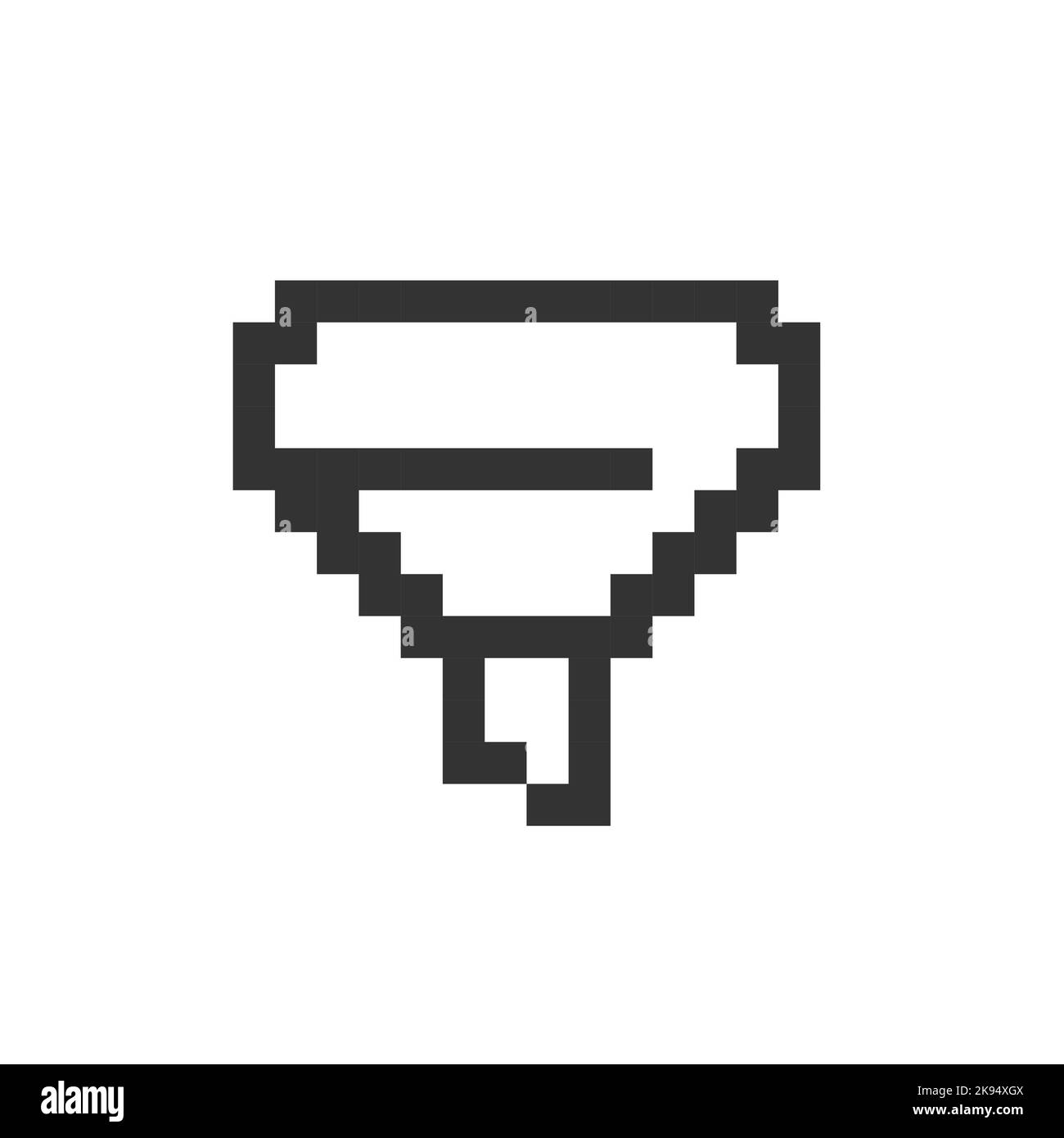 Icona ui pixellata con imbuto Illustrazione Vettoriale