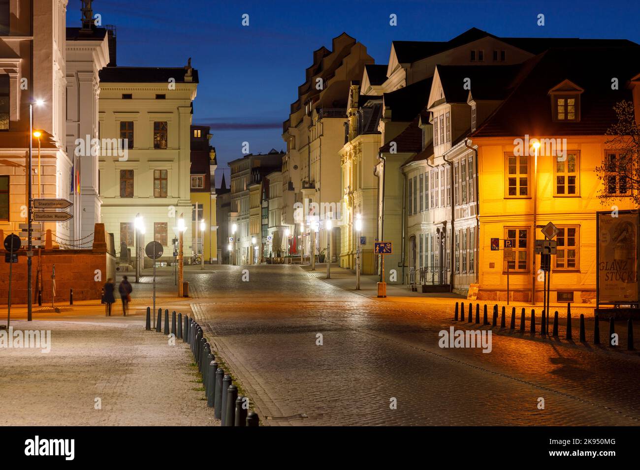 Schwerin centro storico, Alter Garten, Schloßstraße Foto Stock