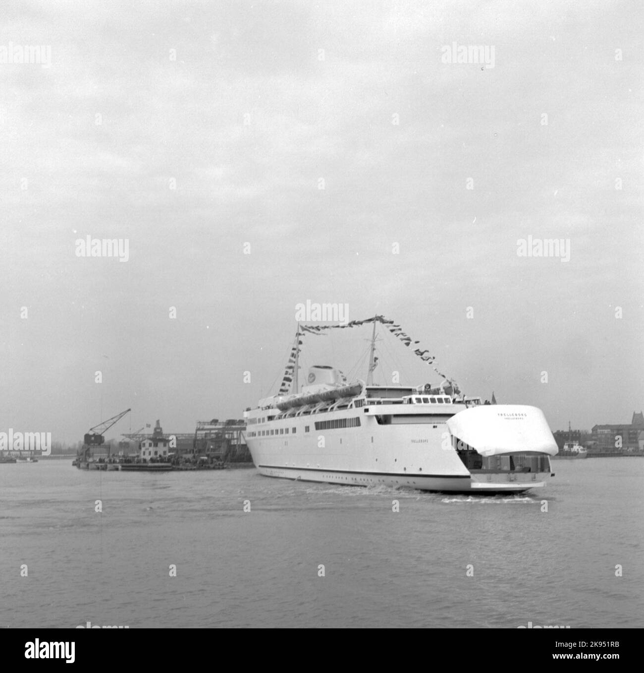 M/S 'Trelleborg' all'ingresso e al punto di imbarco del traghetto Foto Stock