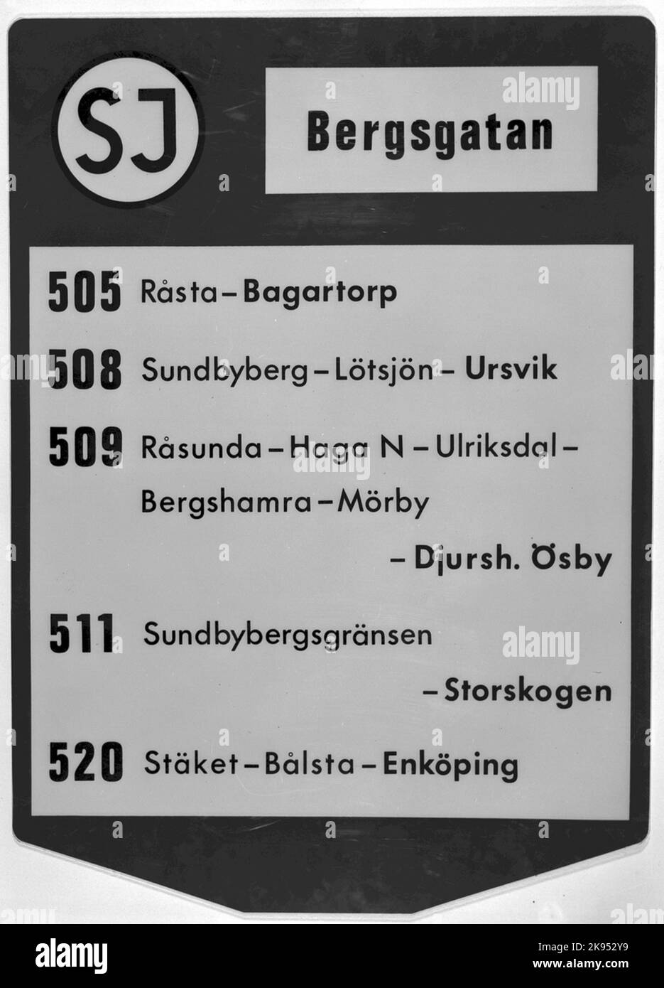 Fermata dell'autobus stradale. Bergsgatan Foto Stock