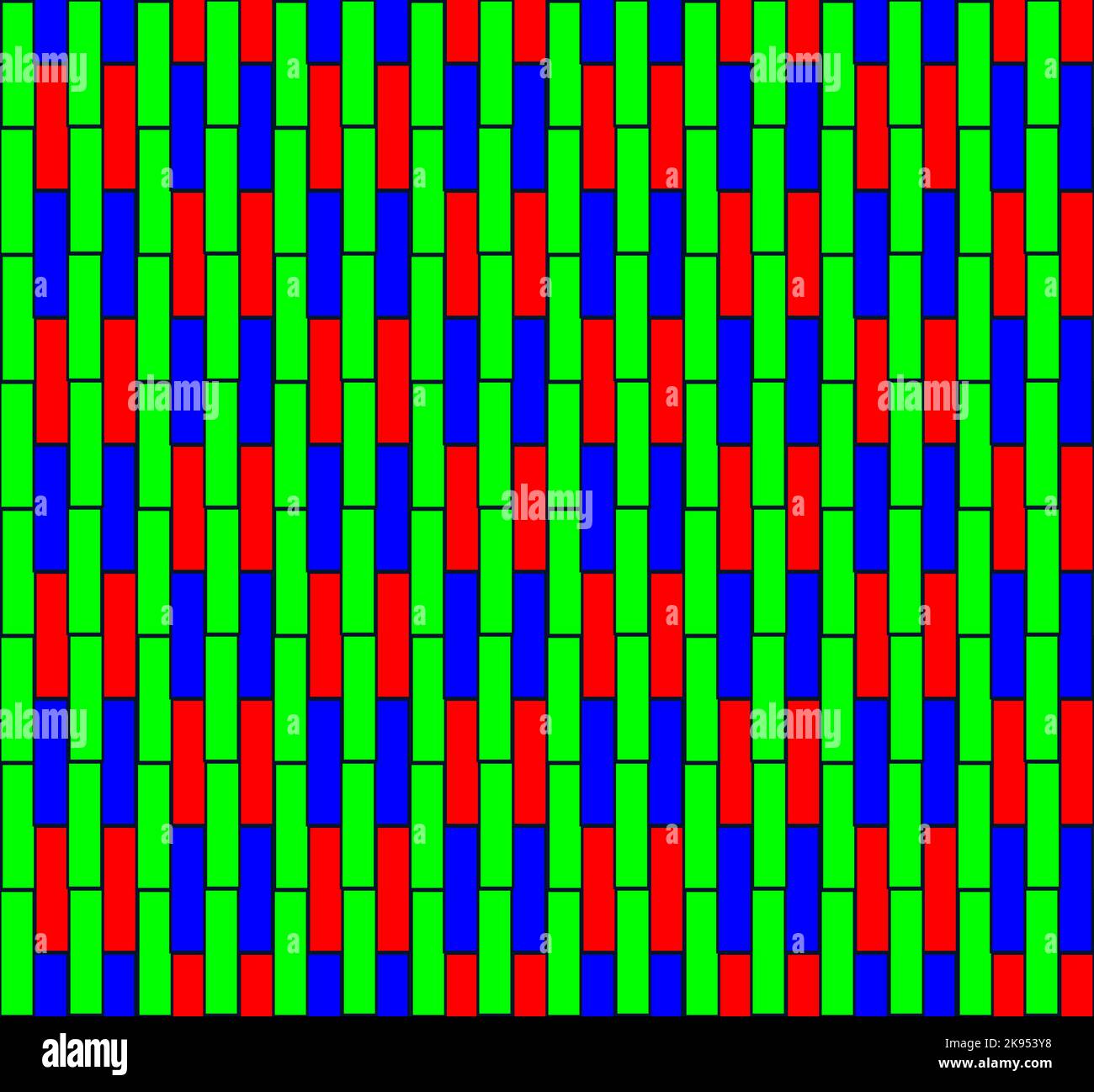 Pattern RGB vettoriale senza interruzioni ispirato allo schermo del monitor Illustrazione Vettoriale