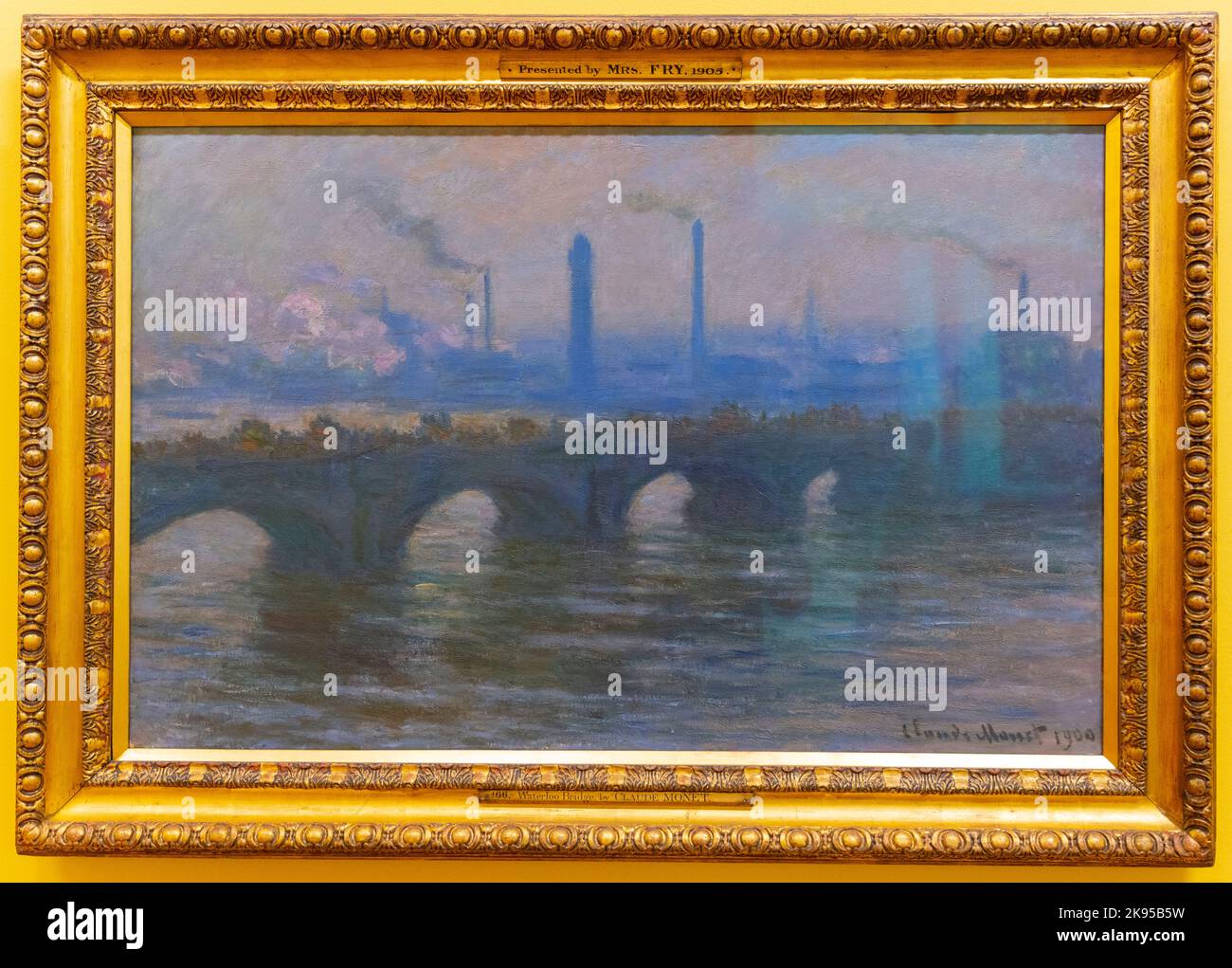 Ireland Eire Dublin City Gallery The Hugh Lane painting Waterloo Briidge Overcast Weather by Claude Monet 1900 1 of 41 of bridge stay Savoy Hotel Foto Stock