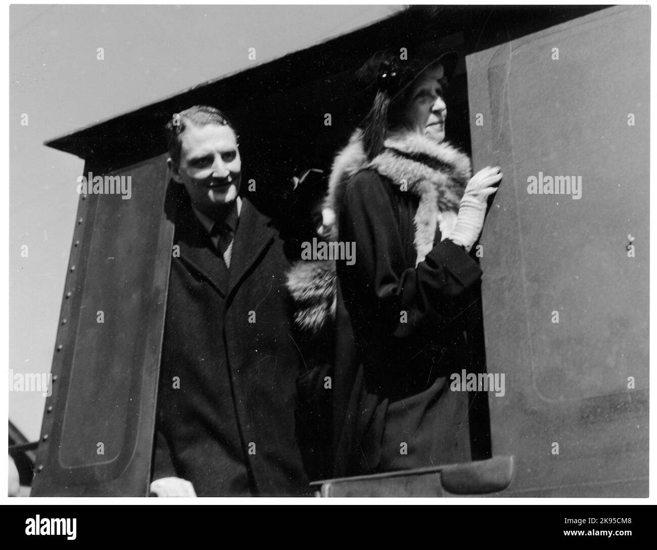 Il direttore generale Erik Gustaf Johan Upmark ha trascorso 100 anni in memoria della ferrovia di Frykstad. Foto Stock