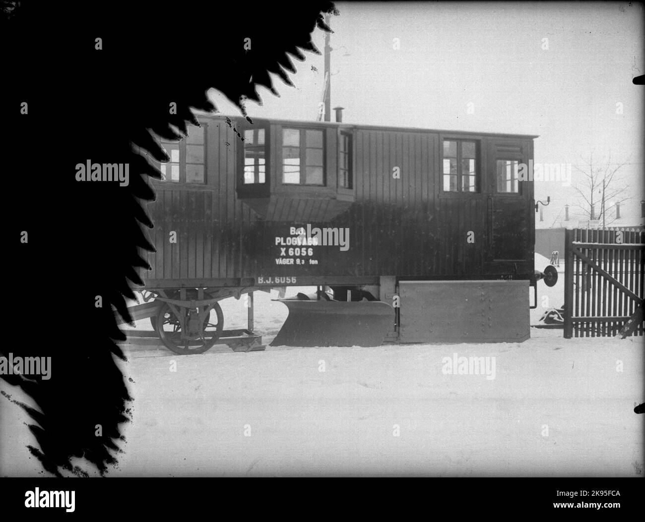 Ferrovie di Bergslager, BJ x 6056. Supporto aratro Foto Stock