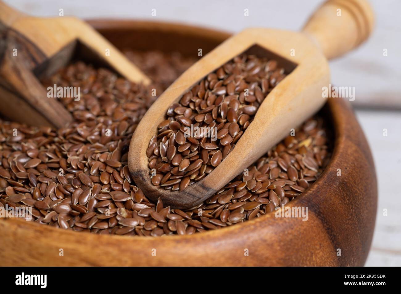 Semi di lino marroni o semi di lino Foto Stock