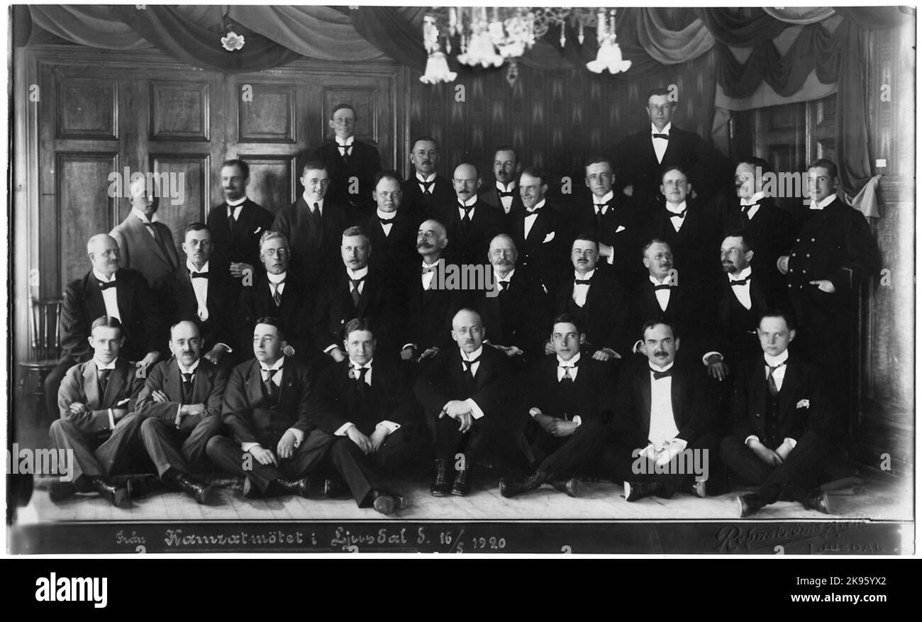 Foto di gruppo dall'incontro del compagno di squadra a Ljusdal. Foto Stock