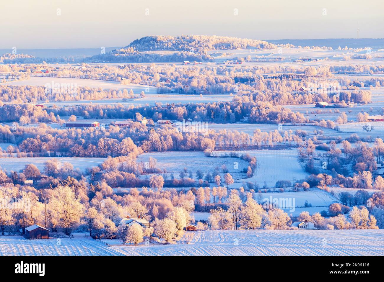 Paesaggio rurale vista in inverno Foto Stock