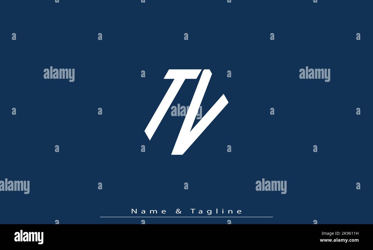 Lettere alfabetiche iniziali logo monogramma TV , VT Illustrazione Vettoriale