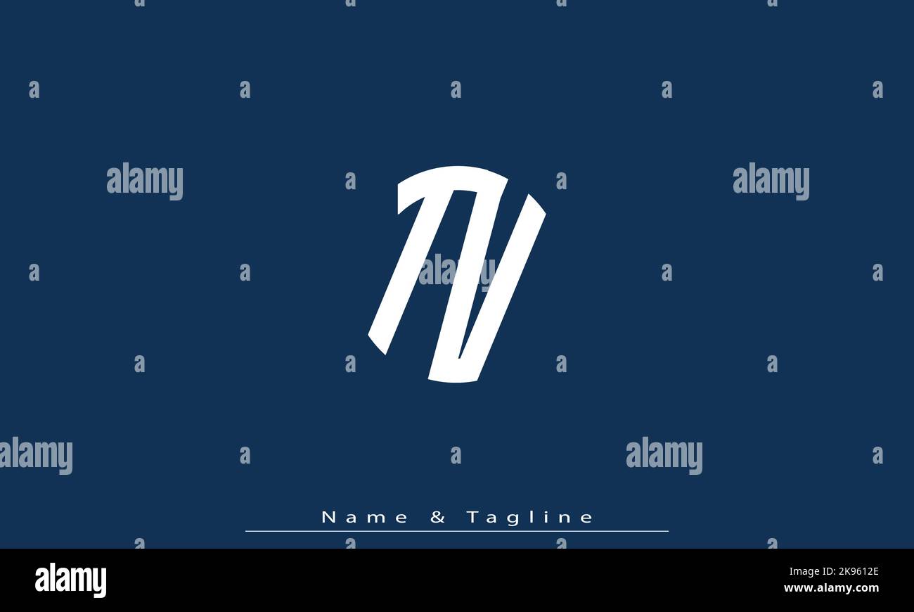 Lettere alfabetiche iniziali logo monogramma TV , VT Illustrazione Vettoriale