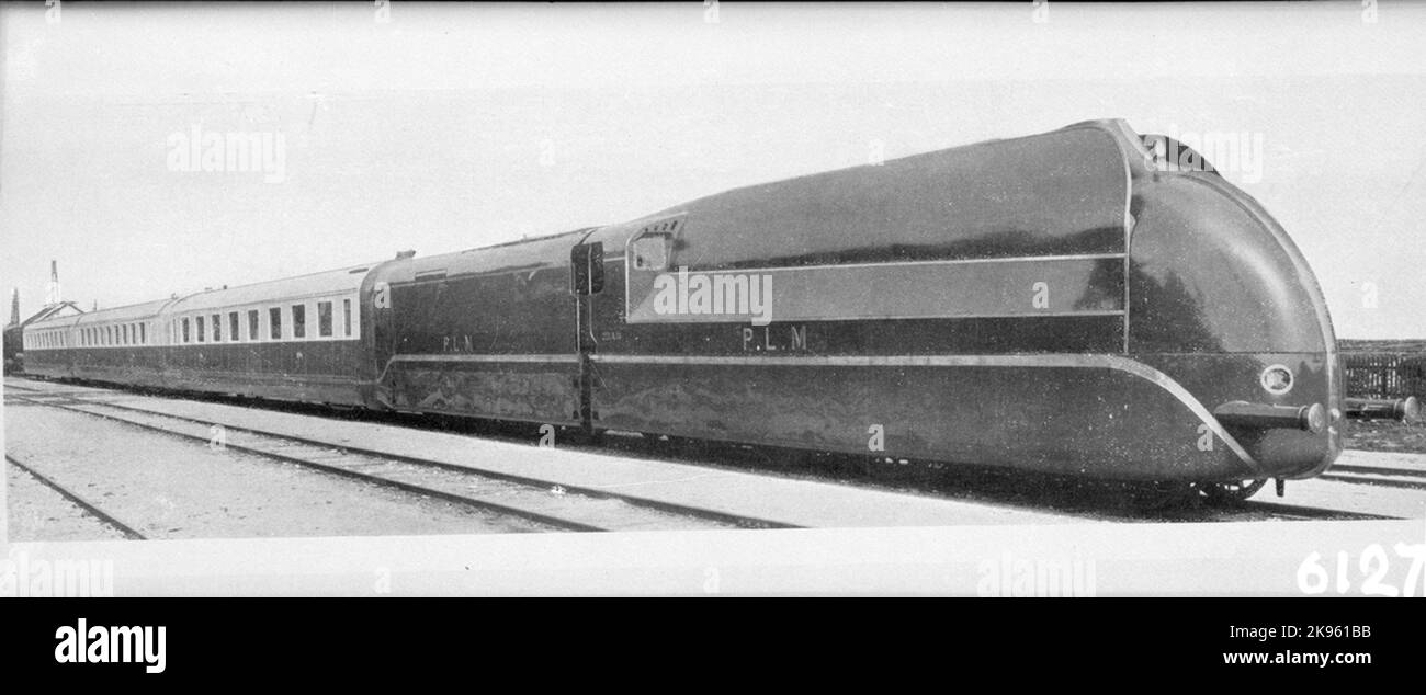 (Parigi-Lione-Méditerranée) treno PLM con Lok tipo 221a Foto Stock