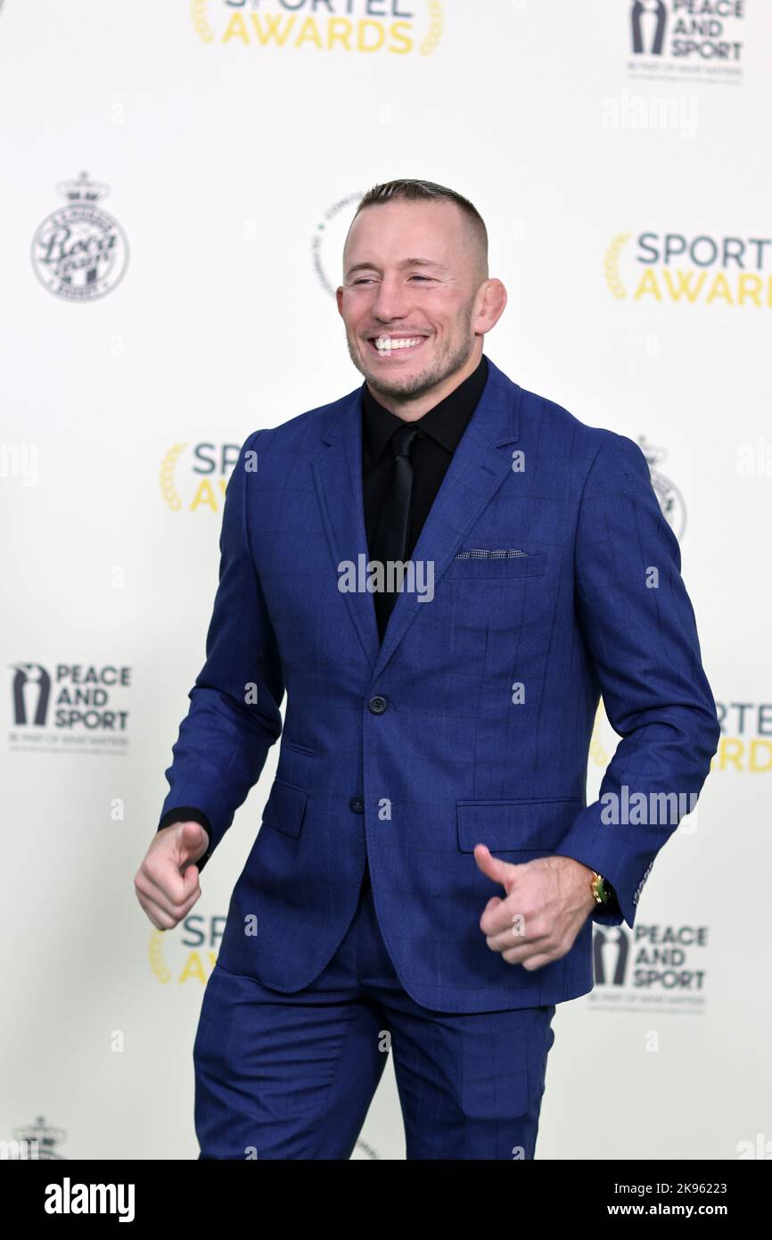 Monaco, Monaco. 24th Ott 2022. MONACO, Monte Carlo su 24. 2022 ottobre: Georges St Pierre, partecipa ai premi SPORTEL al Grimaldi Forum il 24 ottobre 2022 a Monaco SPORTEL Awards Ceremony MONACO nel Grimaldi Forum lunedì 24th ottobre 2022, (Foto di Thierry CARPICO/ATPImages) (CARPICO Thierry/ATP/SPP) Credit: SPP Sport Press Photo. /Alamy Live News Foto Stock