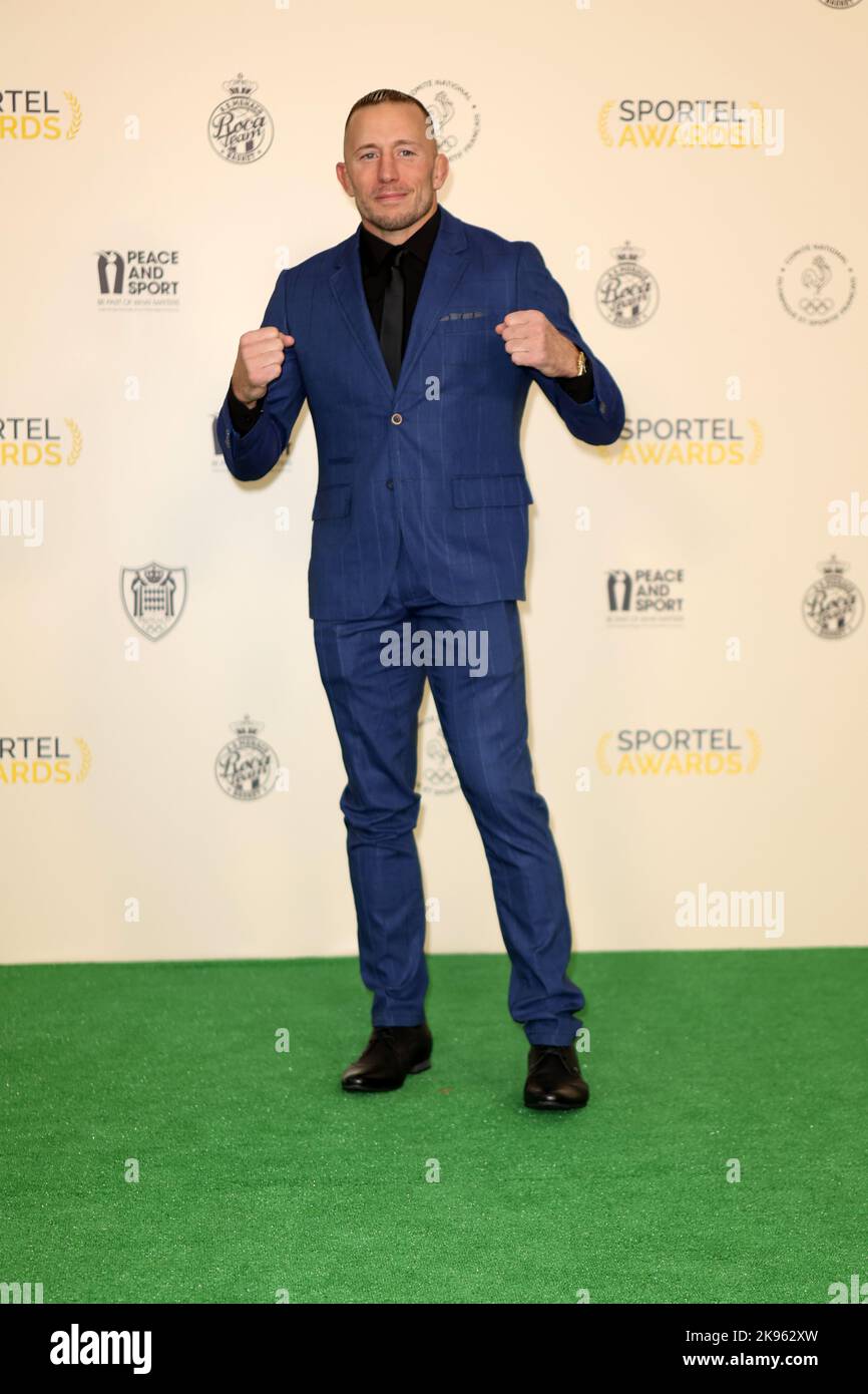 Monaco, Monaco. 24th Ott 2022. MONACO, Monte Carlo su 24. 2022 ottobre: Georges St Pierre, partecipa ai premi SPORTEL al Grimaldi Forum il 24 ottobre 2022 a Monaco SPORTEL Awards Ceremony MONACO nel Grimaldi Forum lunedì 24th ottobre 2022, (Foto di Thierry CARPICO/ATPImages) (CARPICO Thierry/ATP/SPP) Credit: SPP Sport Press Photo. /Alamy Live News Foto Stock