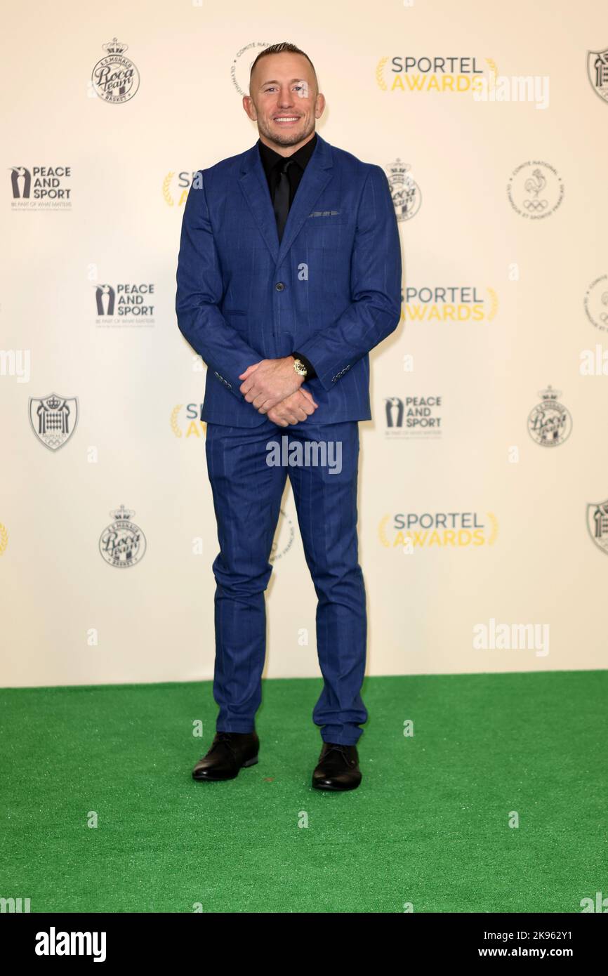 Monaco, Monaco. 24th Ott 2022. MONACO, Monte Carlo su 24. 2022 ottobre: Georges St Pierre, partecipa ai premi SPORTEL al Grimaldi Forum il 24 ottobre 2022 a Monaco SPORTEL Awards Ceremony MONACO nel Grimaldi Forum lunedì 24th ottobre 2022, (Foto di Thierry CARPICO/ATPImages) (CARPICO Thierry/ATP/SPP) Credit: SPP Sport Press Photo. /Alamy Live News Foto Stock