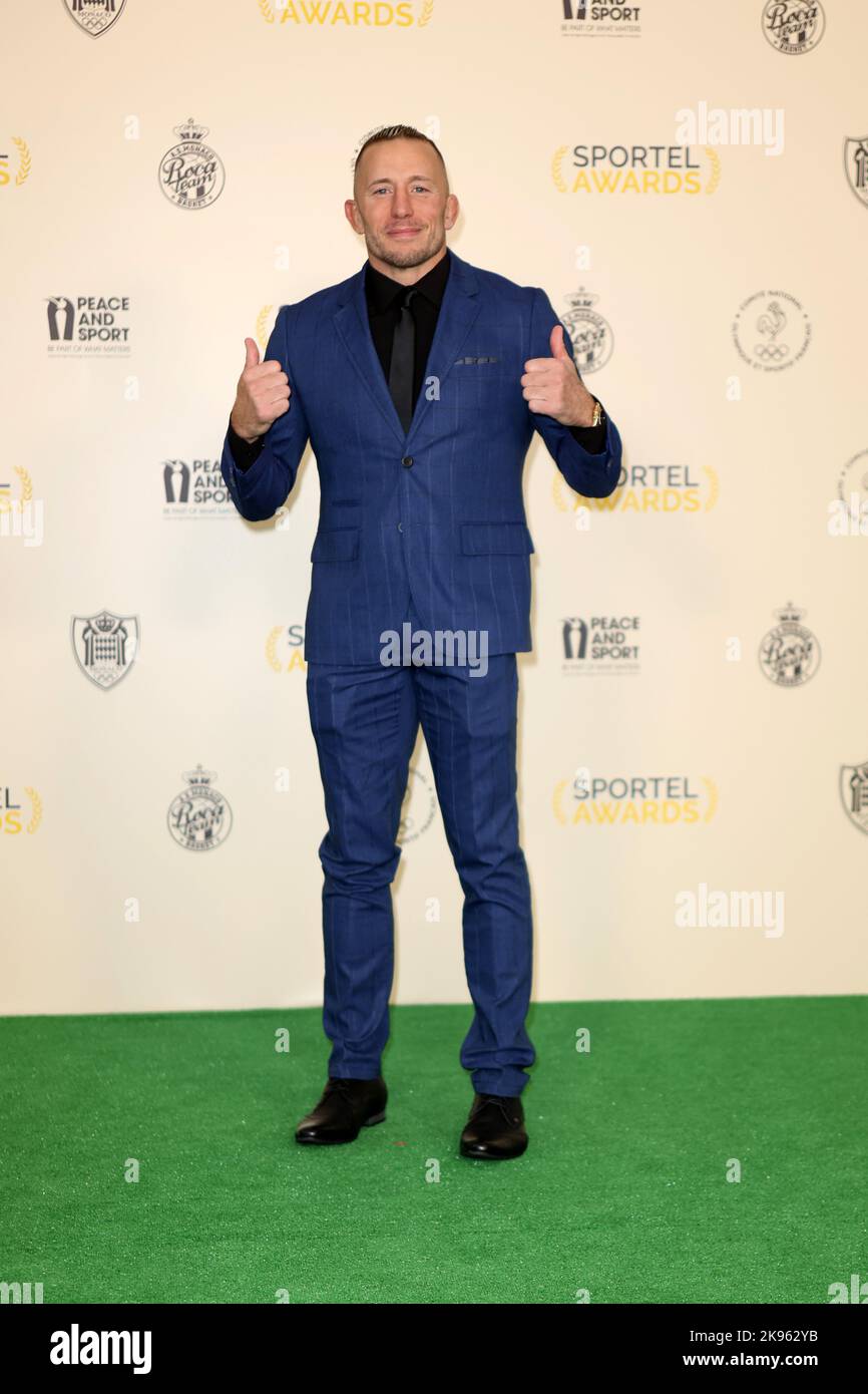 Monaco, Monaco. 24th Ott 2022. MONACO, Monte Carlo su 24. 2022 ottobre: Georges St Pierre, partecipa ai premi SPORTEL al Grimaldi Forum il 24 ottobre 2022 a Monaco SPORTEL Awards Ceremony MONACO nel Grimaldi Forum lunedì 24th ottobre 2022, (Foto di Thierry CARPICO/ATPImages) (CARPICO Thierry/ATP/SPP) Credit: SPP Sport Press Photo. /Alamy Live News Foto Stock