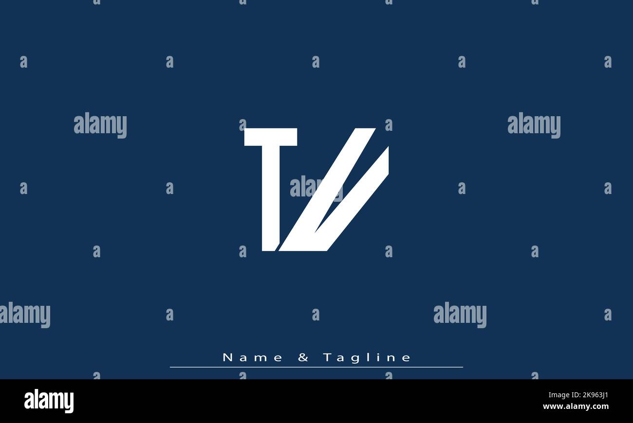Lettere alfabetiche iniziali logo monogramma TV , VT Illustrazione Vettoriale
