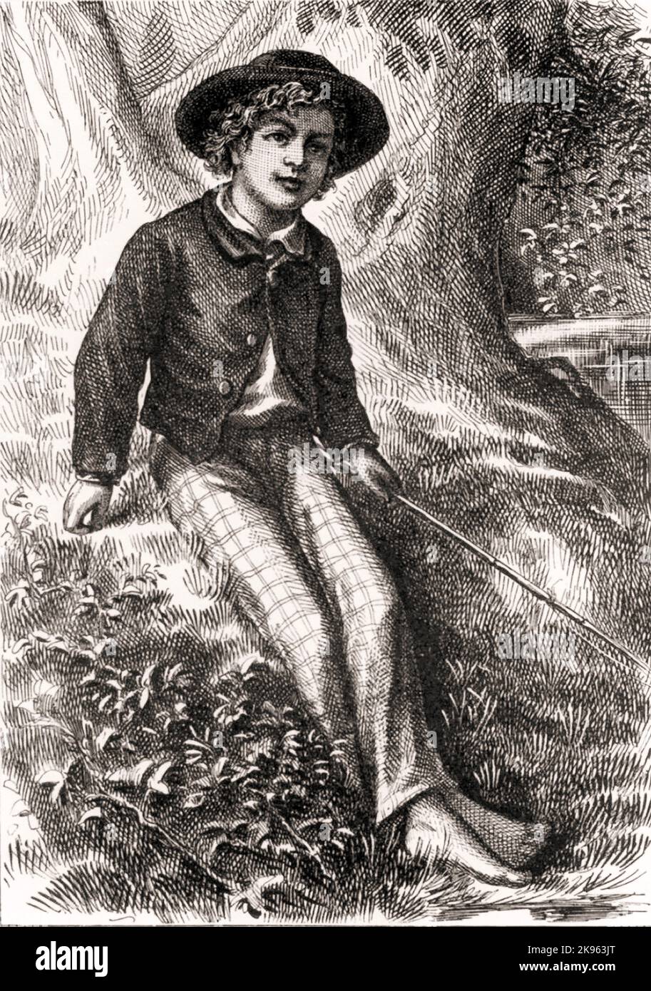 Book Adventures of Tom Sawyer di Mark Twain 1876 frontespiece Foto Stock