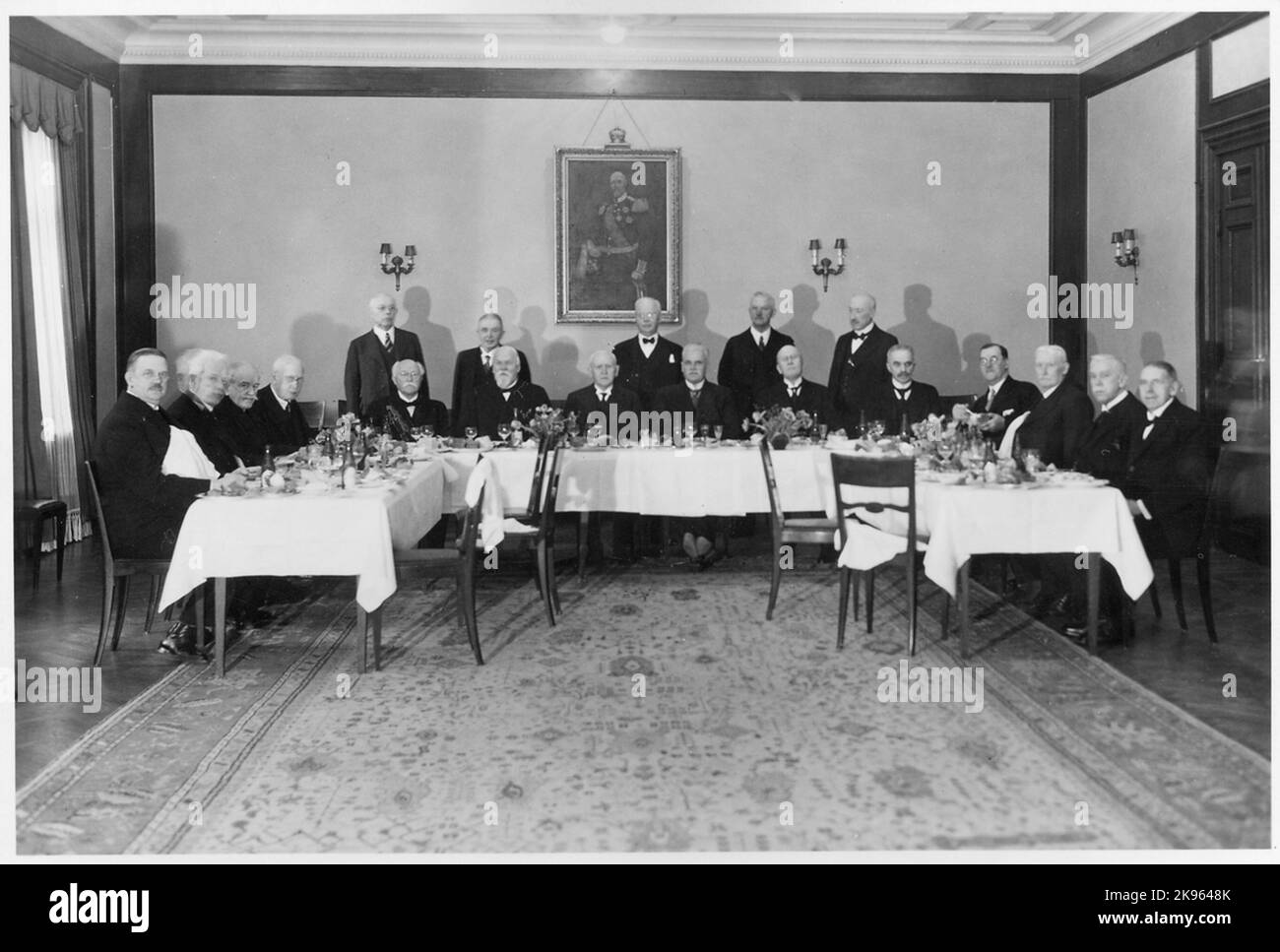 La state Railway Pension Association celebra f.d. Il 90th° compleanno dell'ispettore del traffico Lindskog al muro di Piperska a Stoccolma. Foto Stock