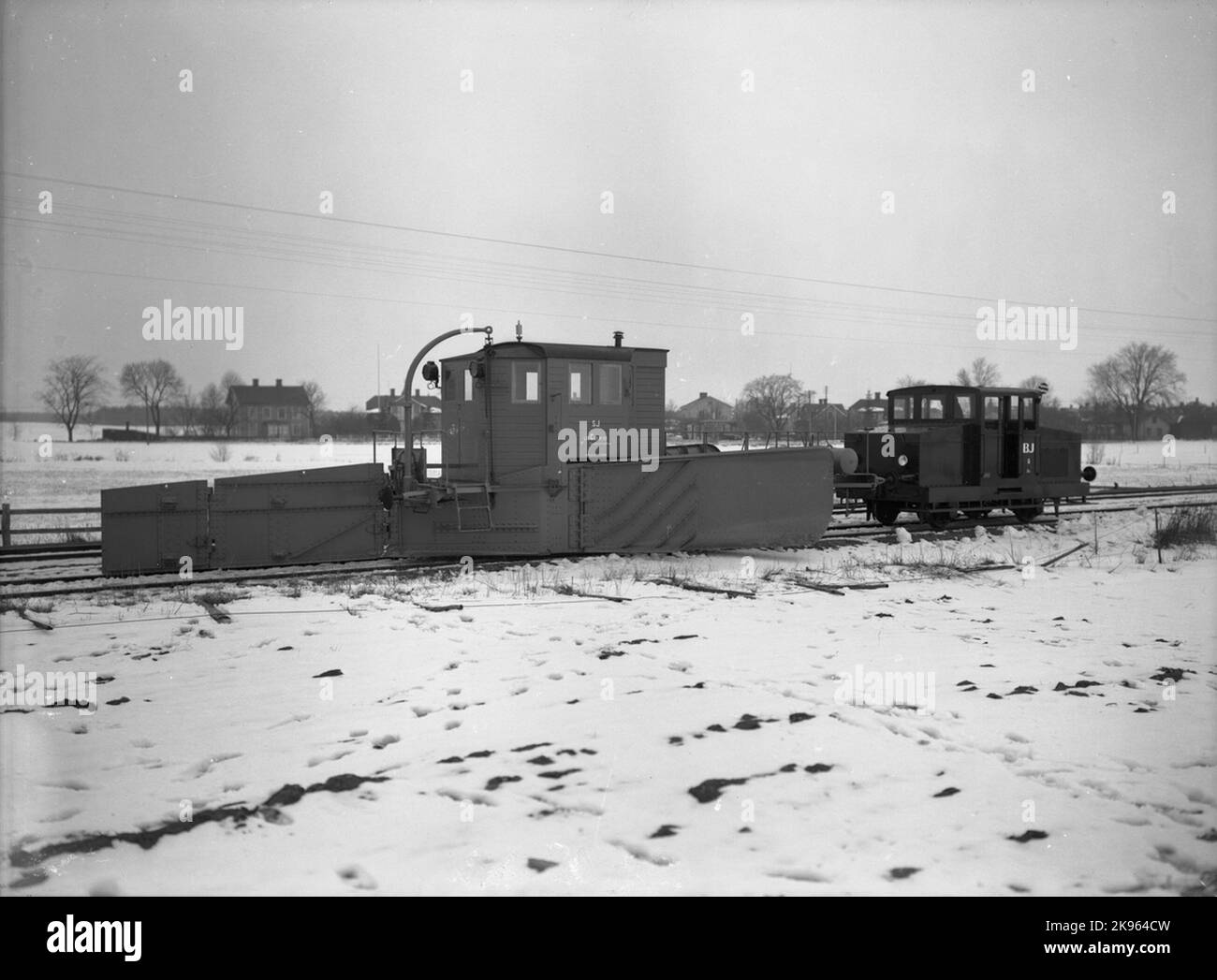 State Railways, SJ Snowplog C2S 95 e Berglasna's Railways, BJ ZM 5 Foto Stock