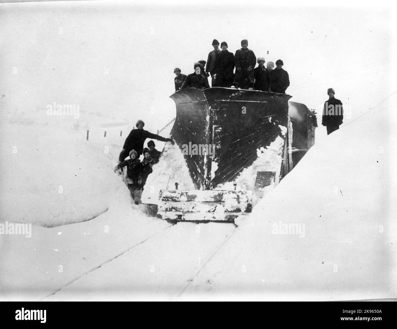 Aratro da neve americano al lavoro. Storlien - Enafors Foto Stock