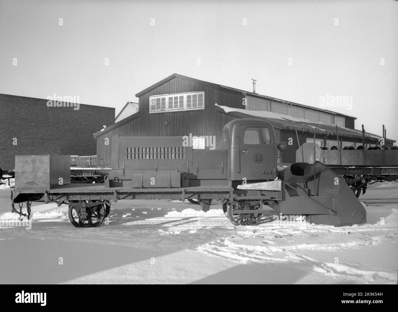 Ferrovie statali, SJ Snöplog A 6, Chassi da VKÅJ-Car Foto Stock
