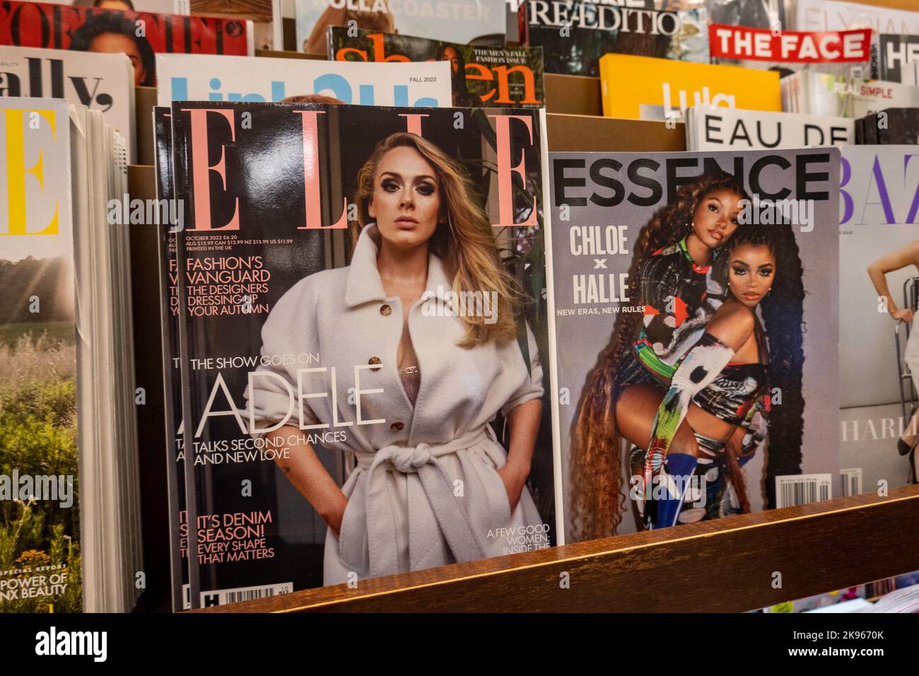 Barnes & Noble Booksellers sulla Fifth Avenue a New York City ha una vasta selezione di libri e riviste, USA 2022 Foto Stock