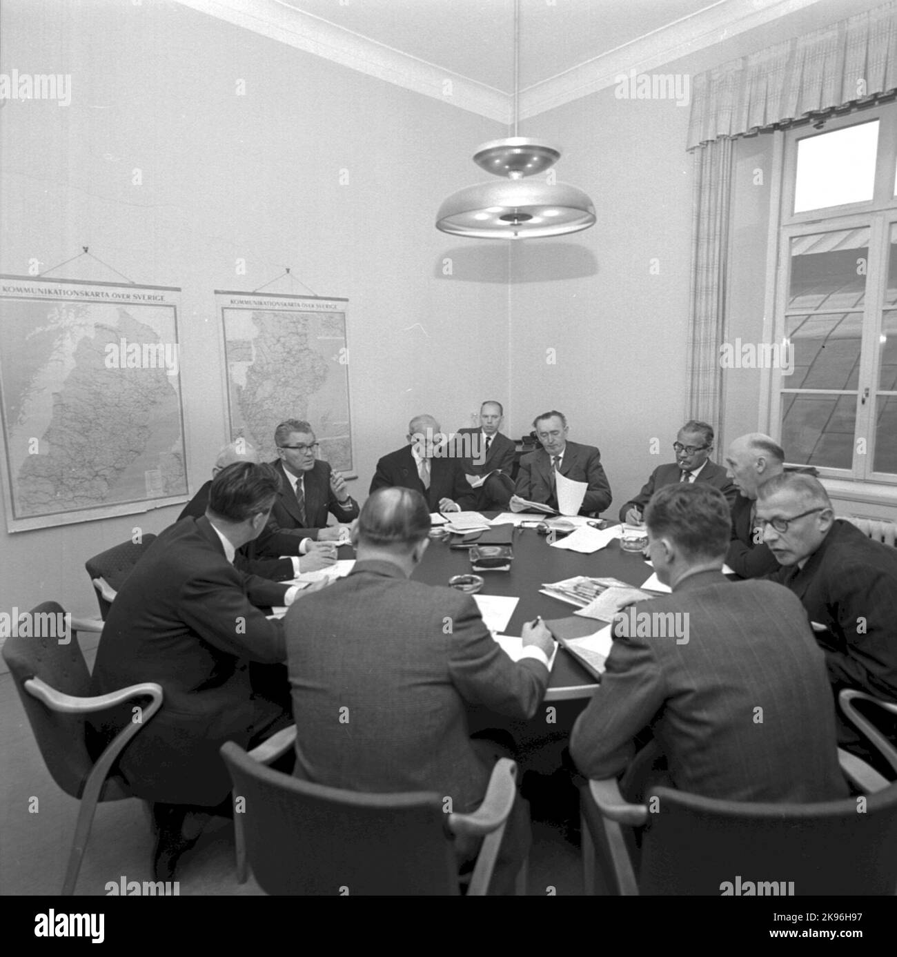 Conferenza informativa presso il Consiglio ferroviario 19/11 1958 sulla Travemündeleden nell'estate del 1959 Foto Stock