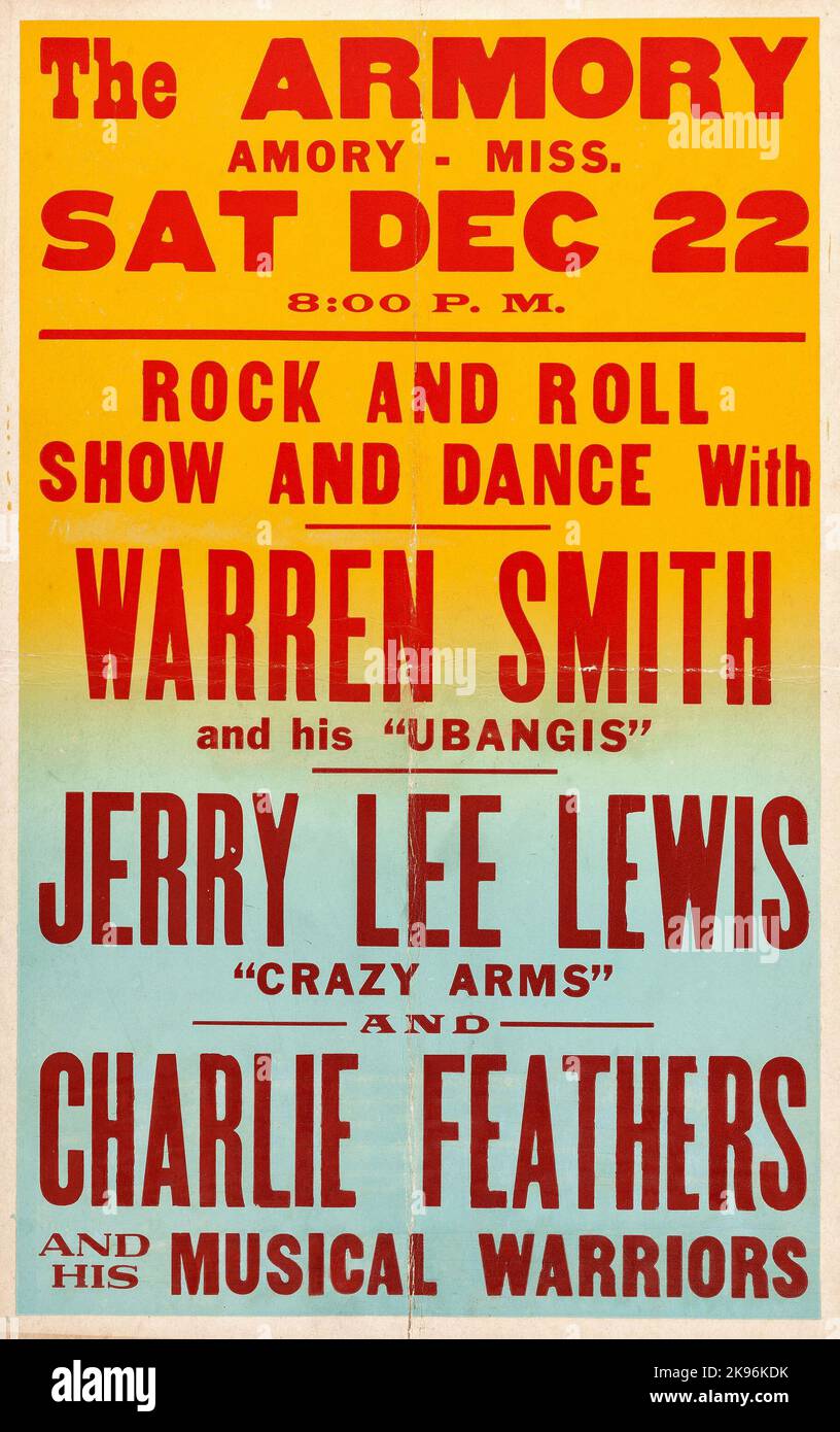 Charlie Feathers primo poster di concerto conosciuto (1956) Foto Stock