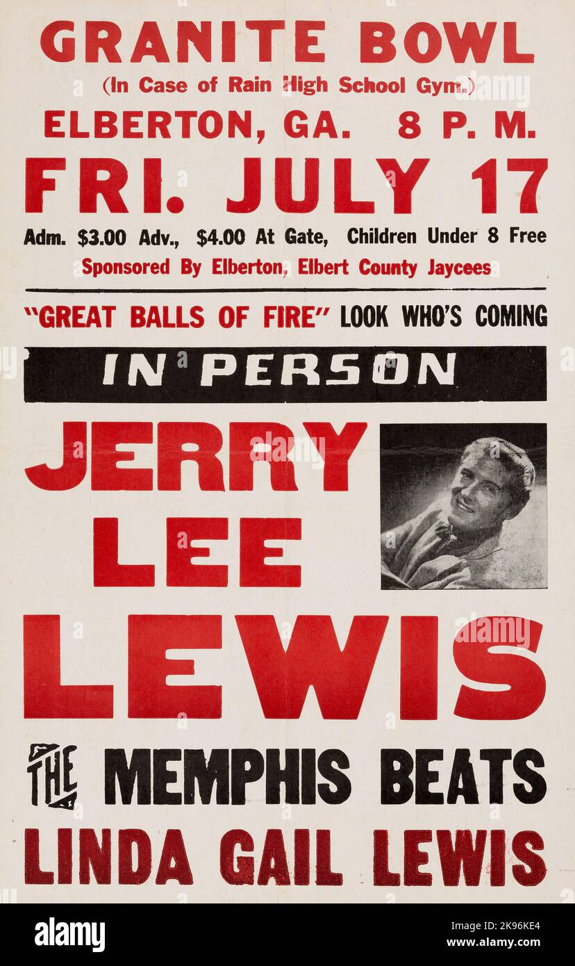 Poster concerto Jerry Lee Lewis Granite Bowl (1959) Foto Stock