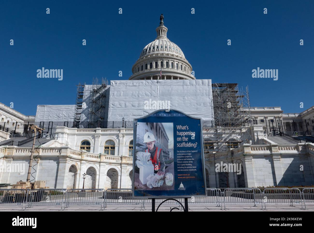 Ristrutturazione dell'edificio del Campidoglio degli Stati Uniti a Washington, DC. Foto di Francis Specker Foto Stock