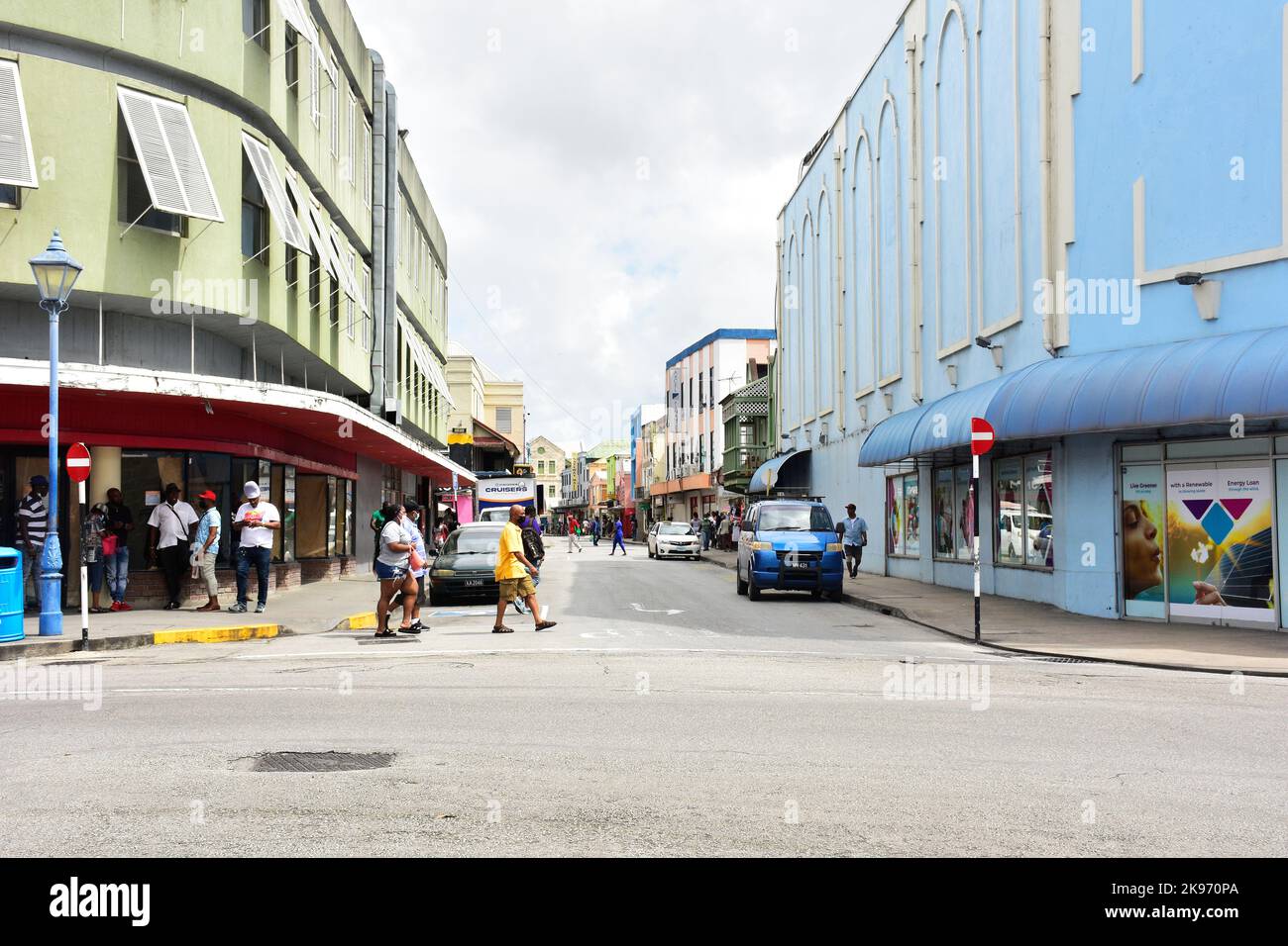 Barbados/Tudor Street in Bridgetown.Also chiamato mercato del latte Foto Stock