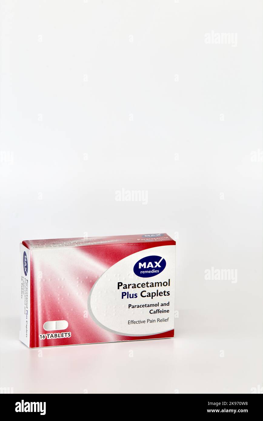 Caplet paracetamolo Plus. Foto Stock