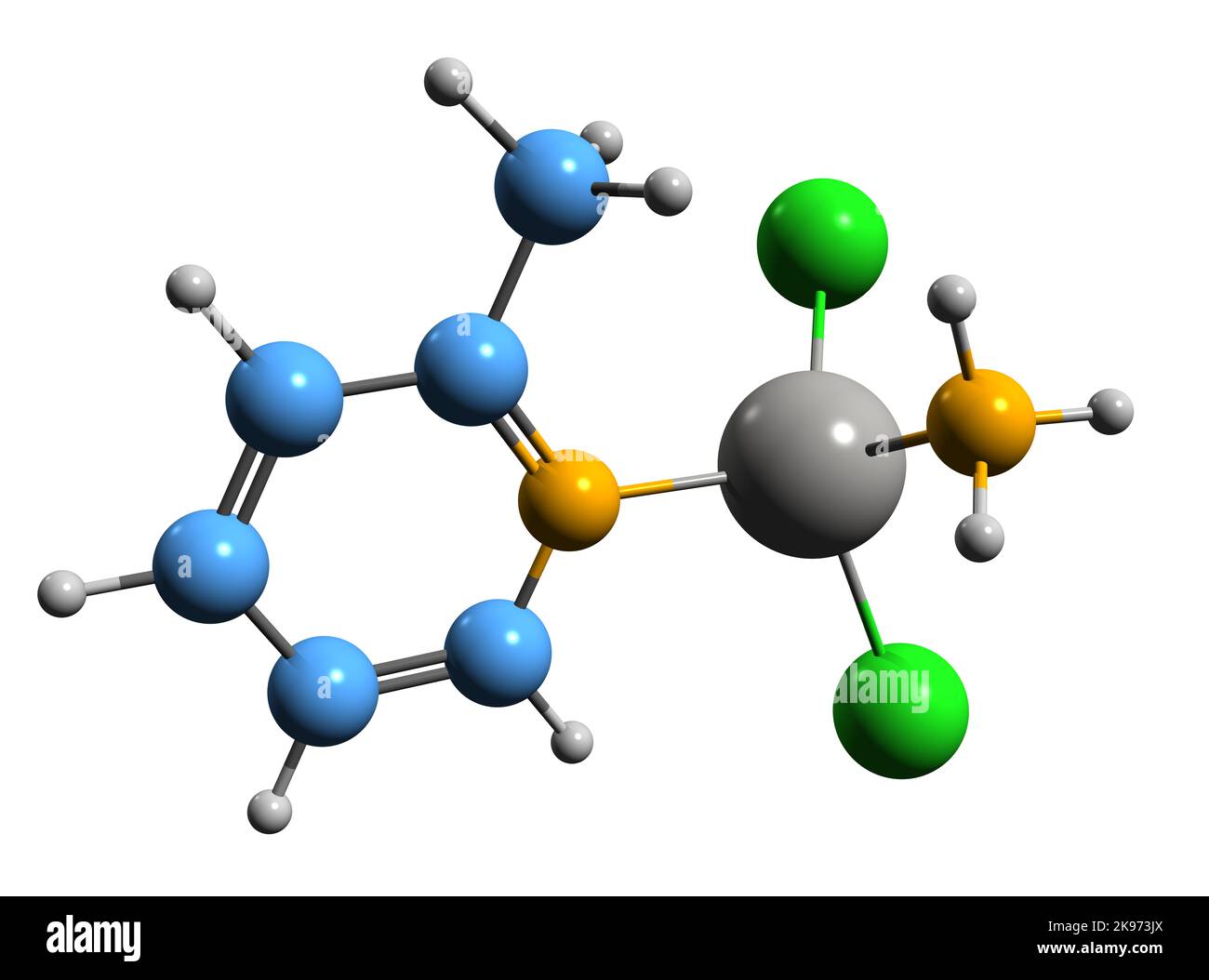 3D immagine di Picoplatino formula scheletrica - struttura chimica molecolare dell'agente antineoplastico a base di platino isolato su sfondo bianco Foto Stock