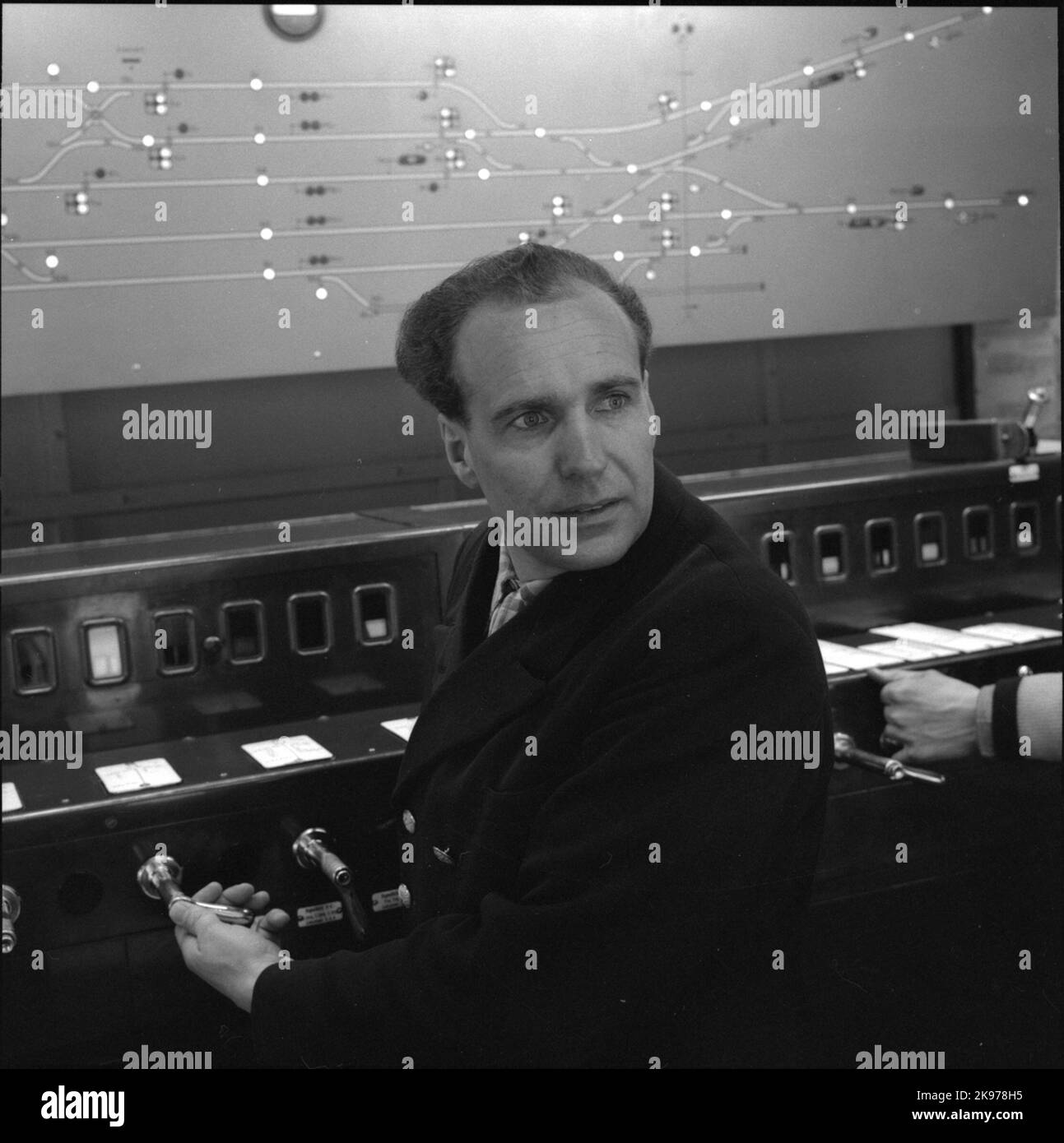 Personale del quadro di comando elettronico. Foto Stock