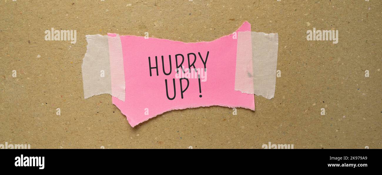 Primo piano immagine concettuale di un'idea di business che mostra fretta Foto Stock