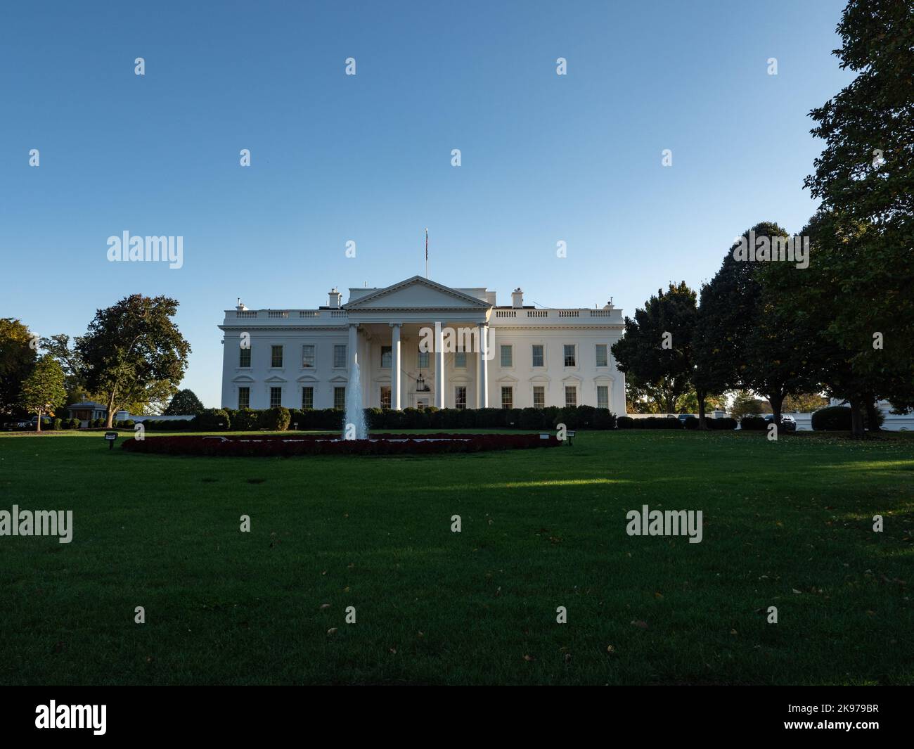 Il prato nord della Casa Bianca a Washington, DC. Foto di Francis Specker Foto Stock