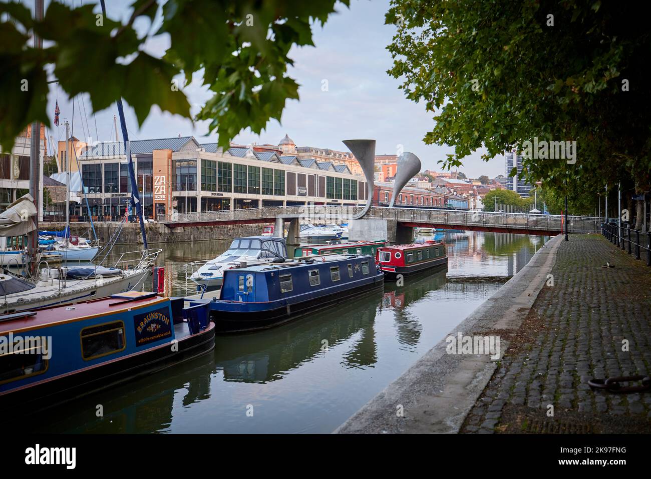 Bristol centro città, Pero's Bridge porto di Bristol City Docks Foto Stock