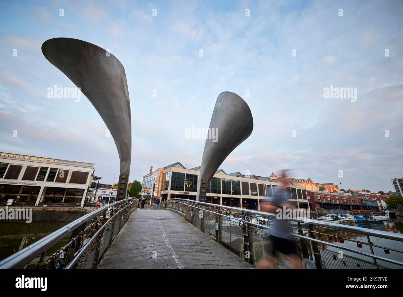 Bristol centro città, Pero's Bridge porto di Bristol City Docks Foto Stock