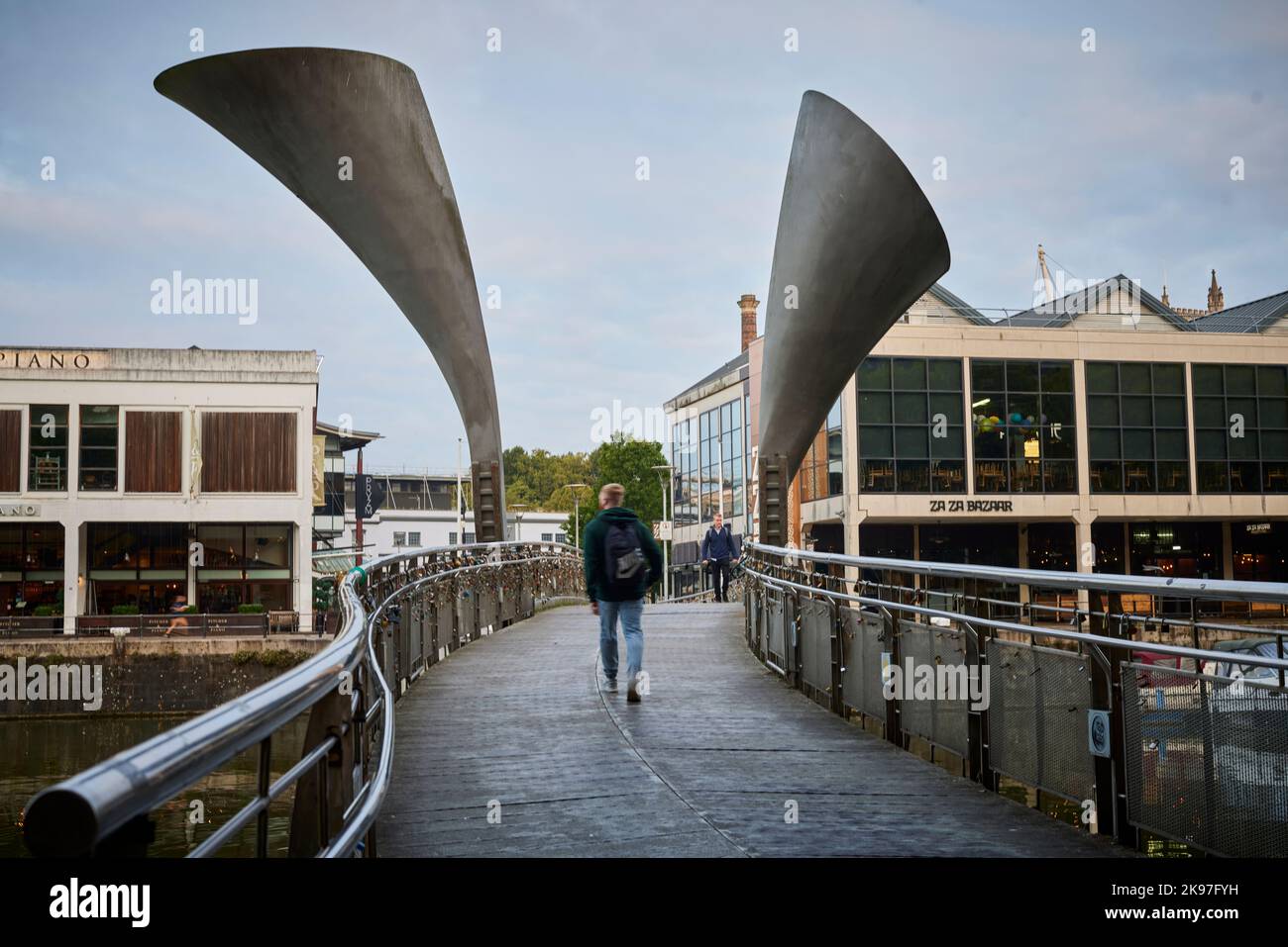 Bristol centro città, Pero's Bridge porto di Bristol City Docks Foto Stock