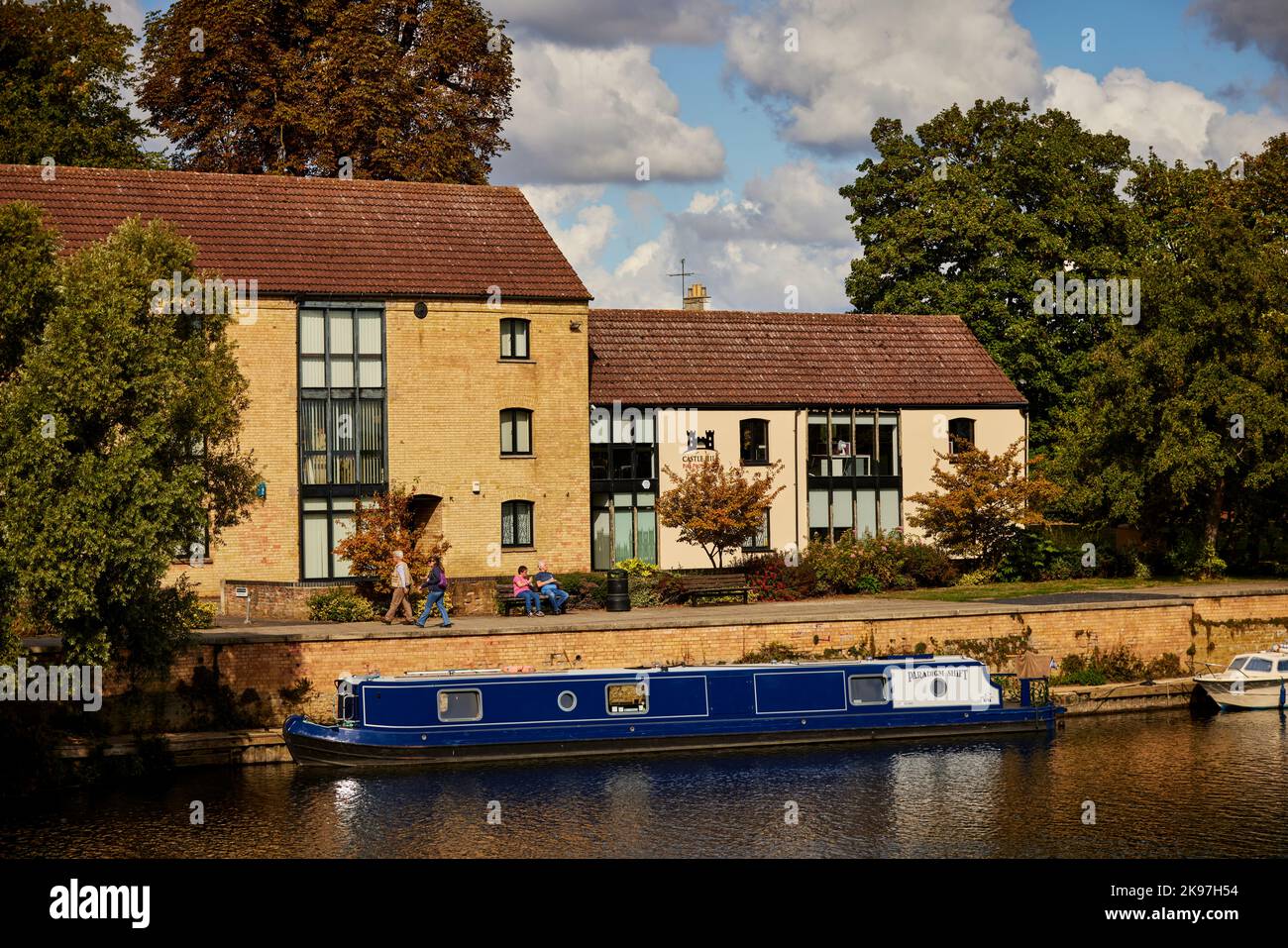 Godmanchester, Huntingdonshire, Cambridgeshire, Inghilterra. Riverside House Foto Stock