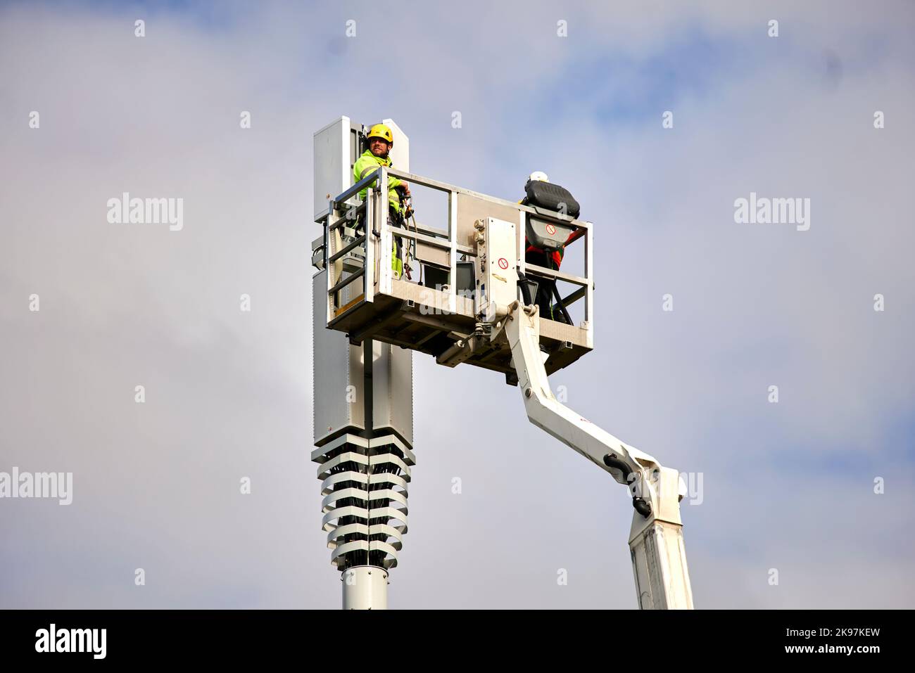 5G asta telefonica in costruzione a Tameside GTR Manchester Foto Stock