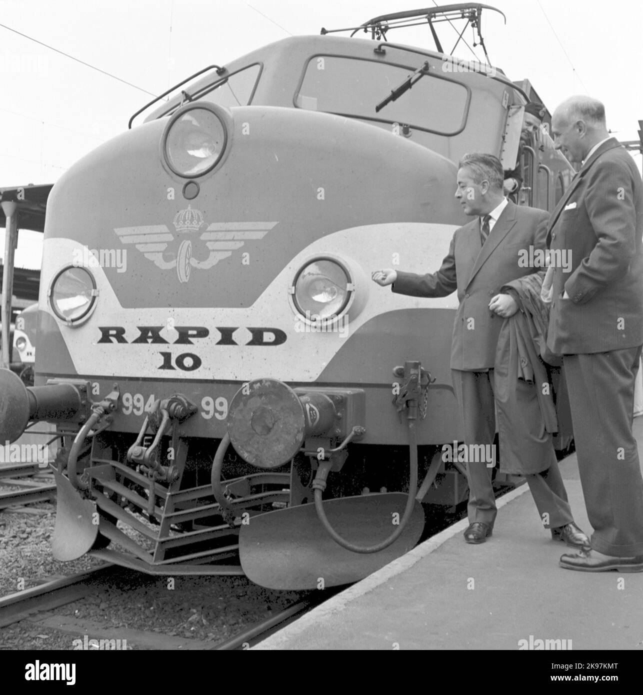 State Railways, SJ RA 994 'Rapid 10'. Capo ufficio A. Ekelund, agenzia commerciale. Direttore commerciale Delacarte, SNCF Foto Stock