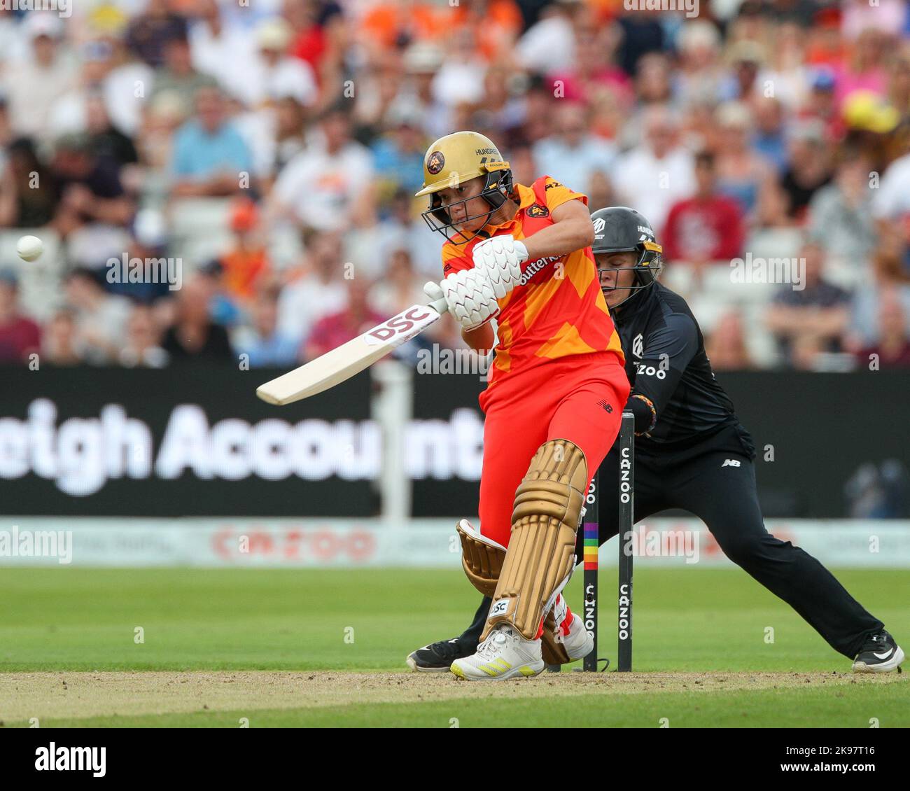 Preso 28 ago 2022 / The Hundred / Warwickshire County Cricket Club / Edgbaston / Birmingham Phoenix / Manchester Originals Foto Stock